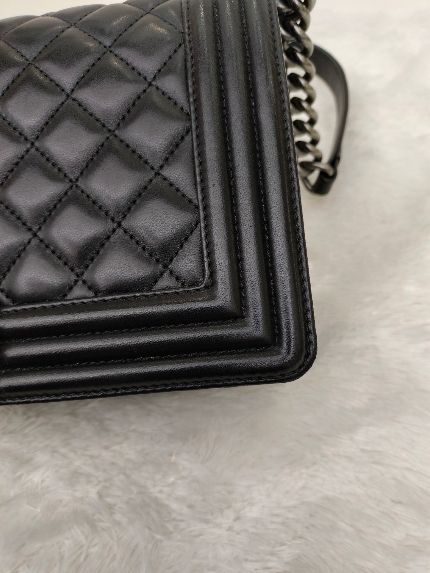 Chanel Boy 25 Lamb Black RHW #24