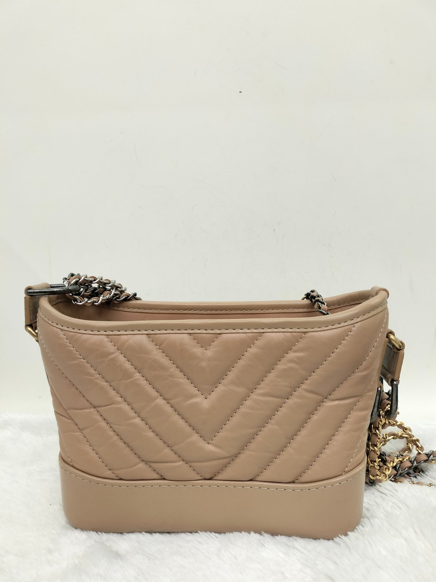 Chanel Gabrielle Small Chevron Beige GHW #29