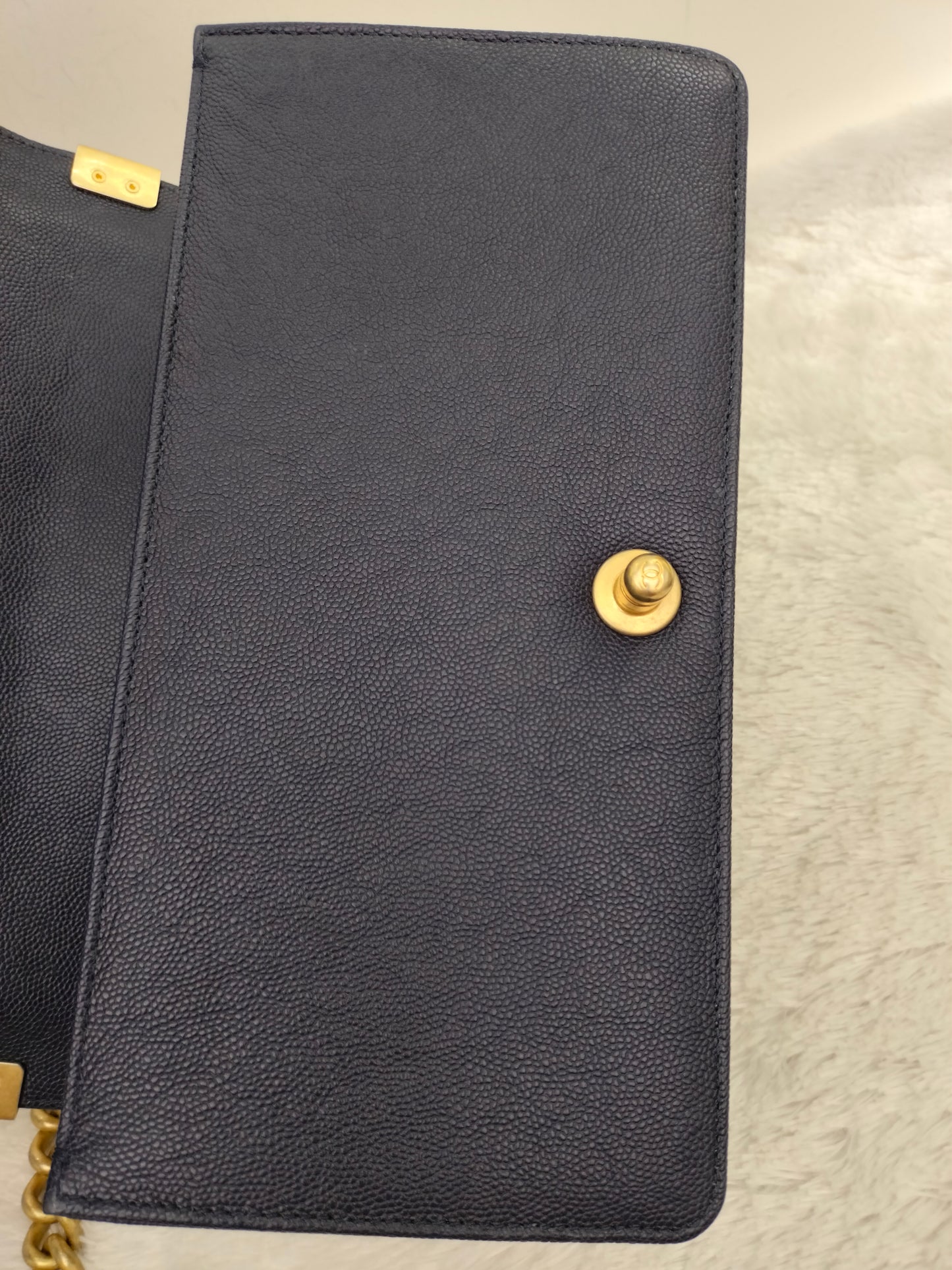 Chanel Boy 25 Caviar Navy GHW #25
