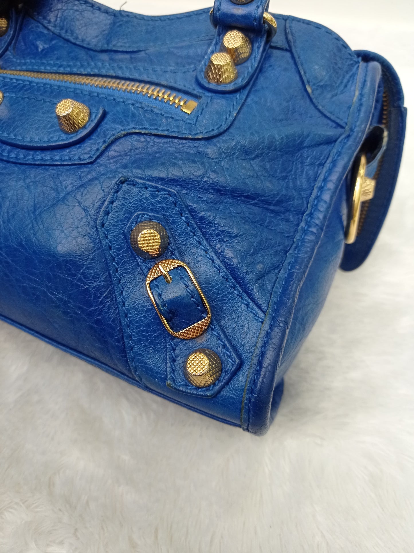 Balenciaga Mini City Blue GHW 2015