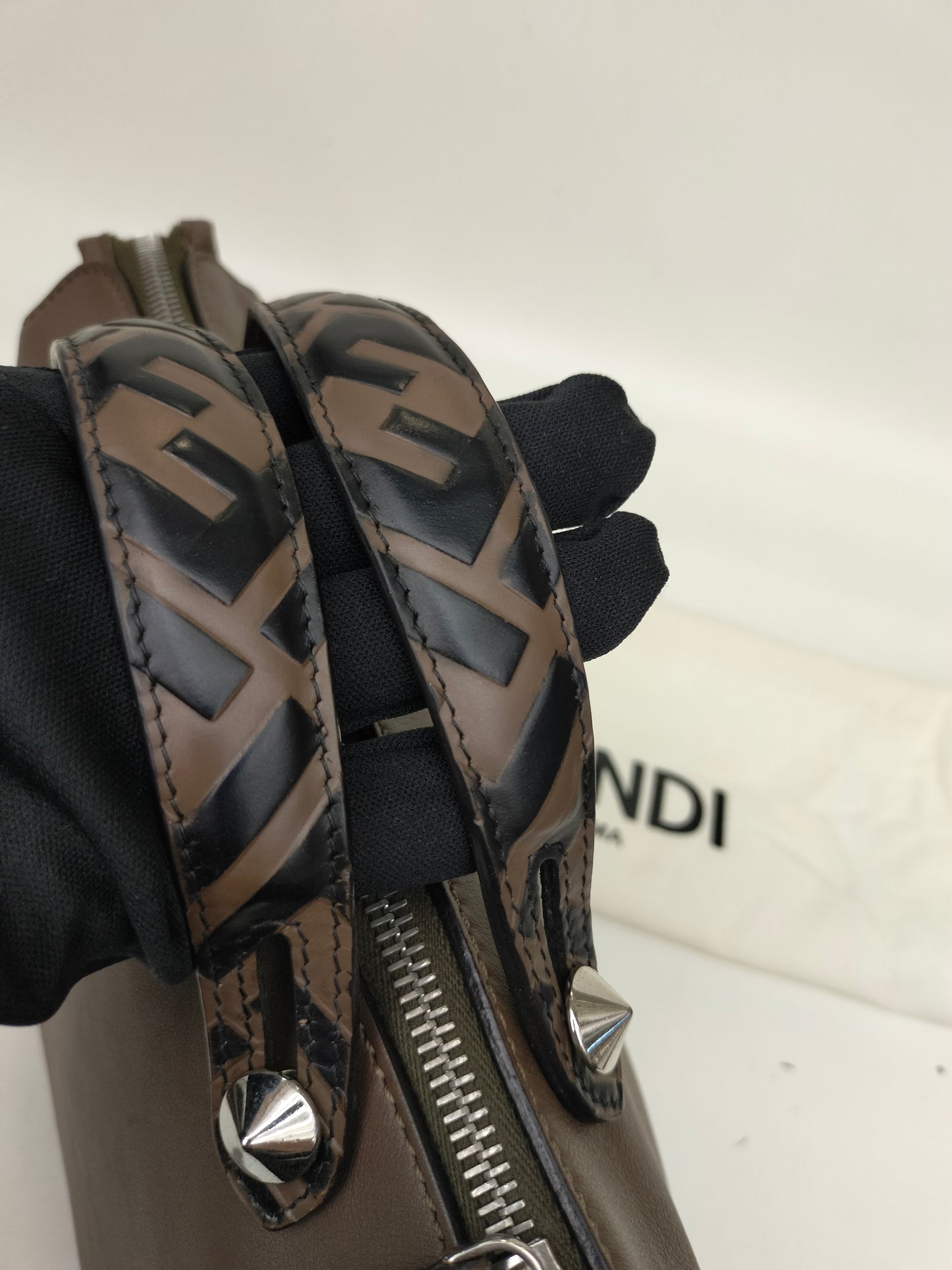 Fendi BTW Medium Maya Brown Handle FF SHW