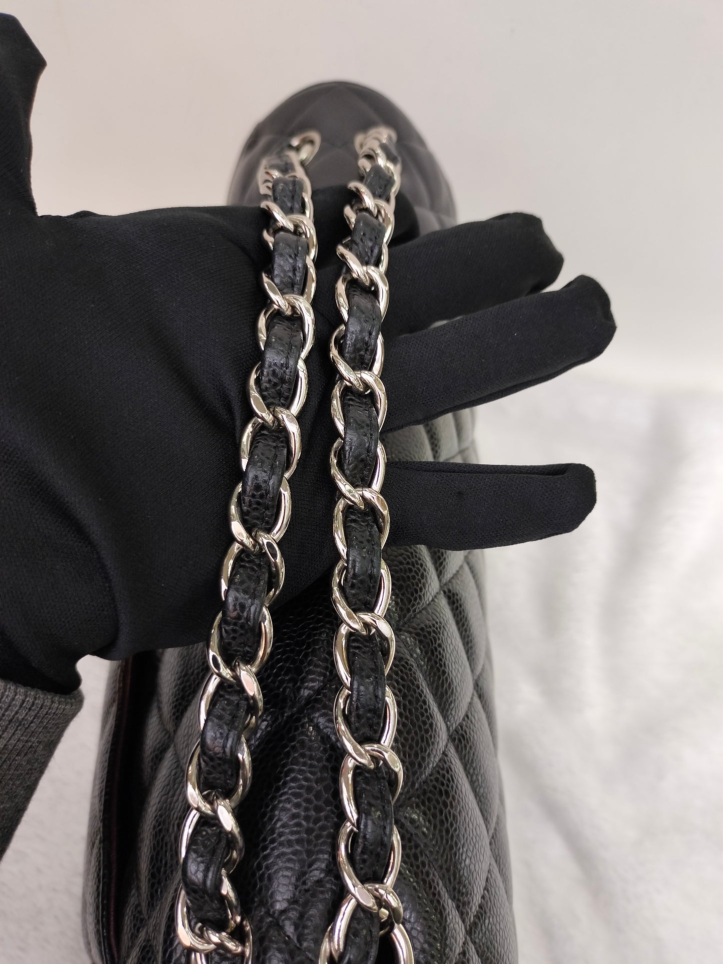 Chanel Maxi Caviar Black SHW DF #23