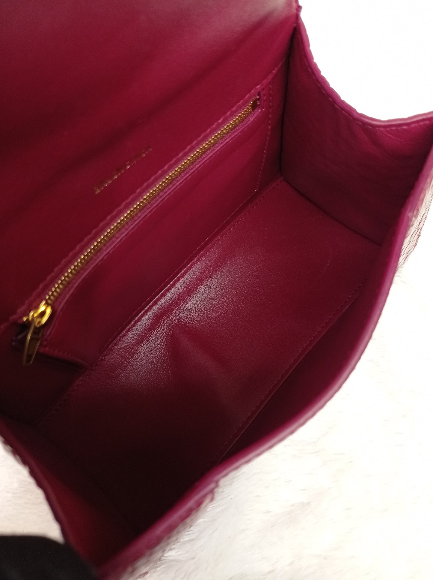 Balenciaga Hourglass Small Croco Raspberry GHW