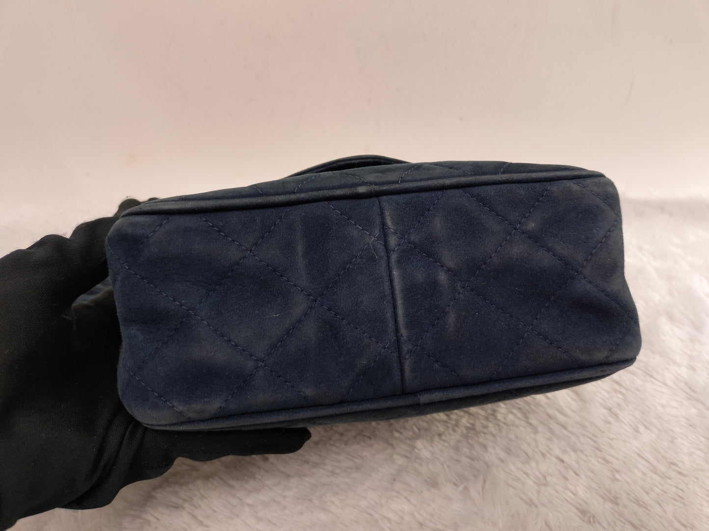 Chanel Mini Camera Suede Navy GHW #1