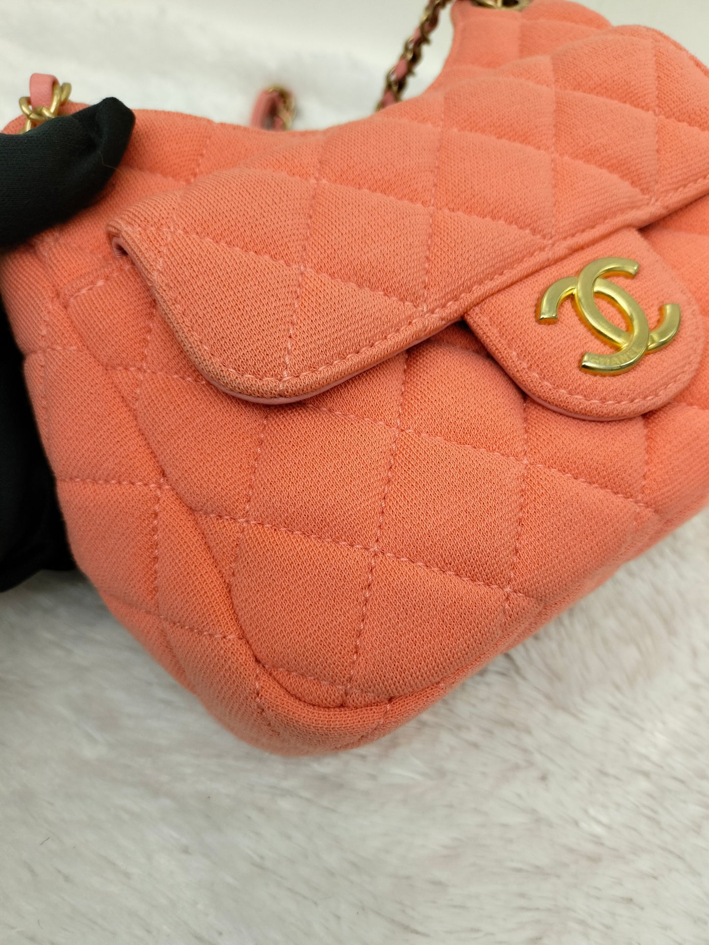 Chanel Wavy Canvas Orange GHW 2023 (CHIP)