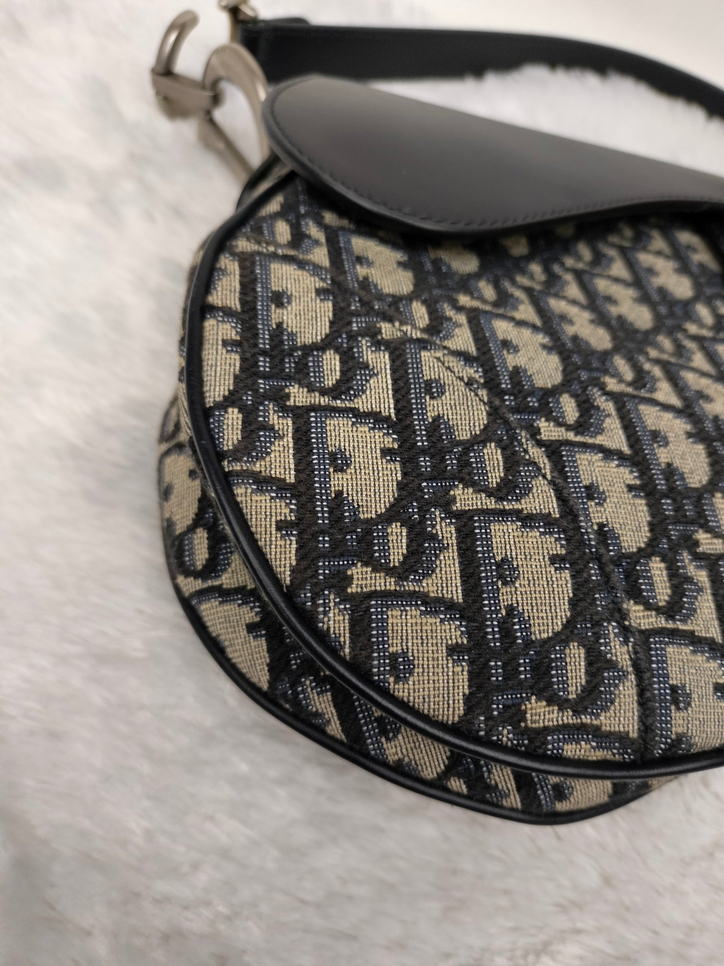 Dior Saddle Medium Jacquard Oblique Black SHW 2024