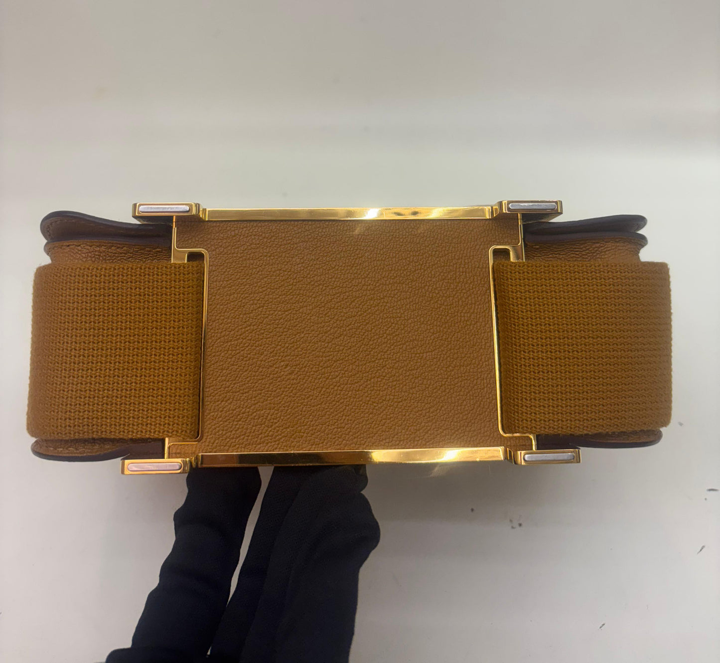 Hermes Geta Chevre Caramel GHW #B
