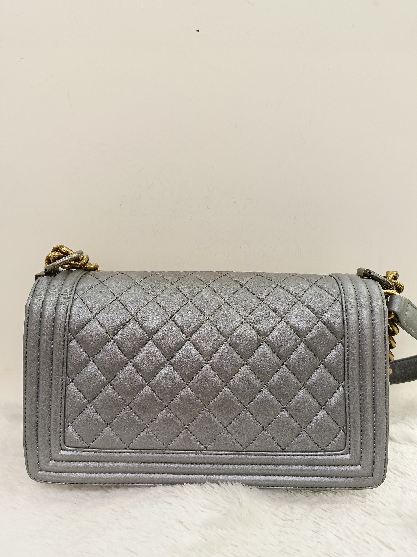 Chanel Boy 25 Calfskin Silver RGHW #19