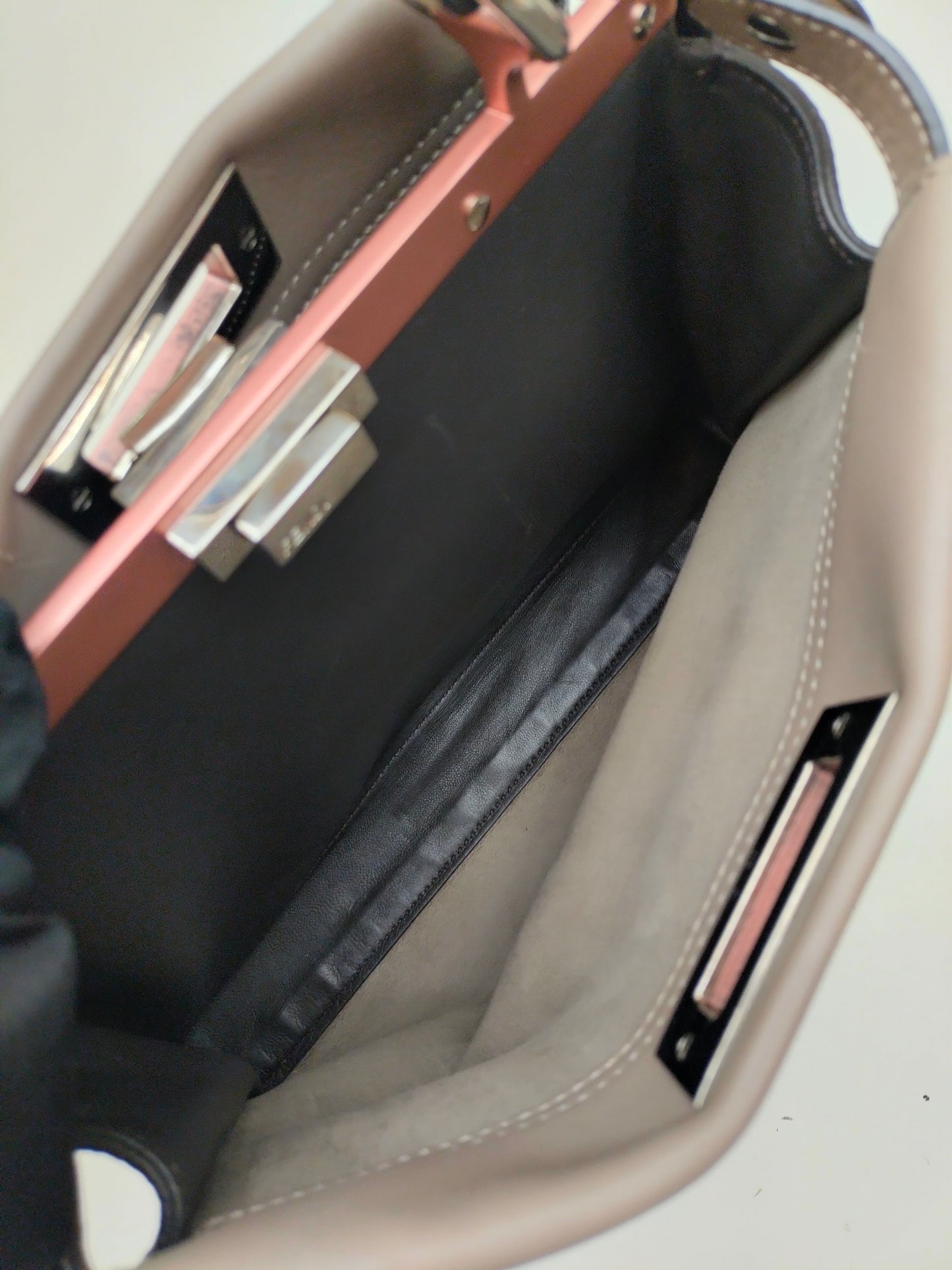Fendi Peekaboo Medium Etoupe Handle Python SHW