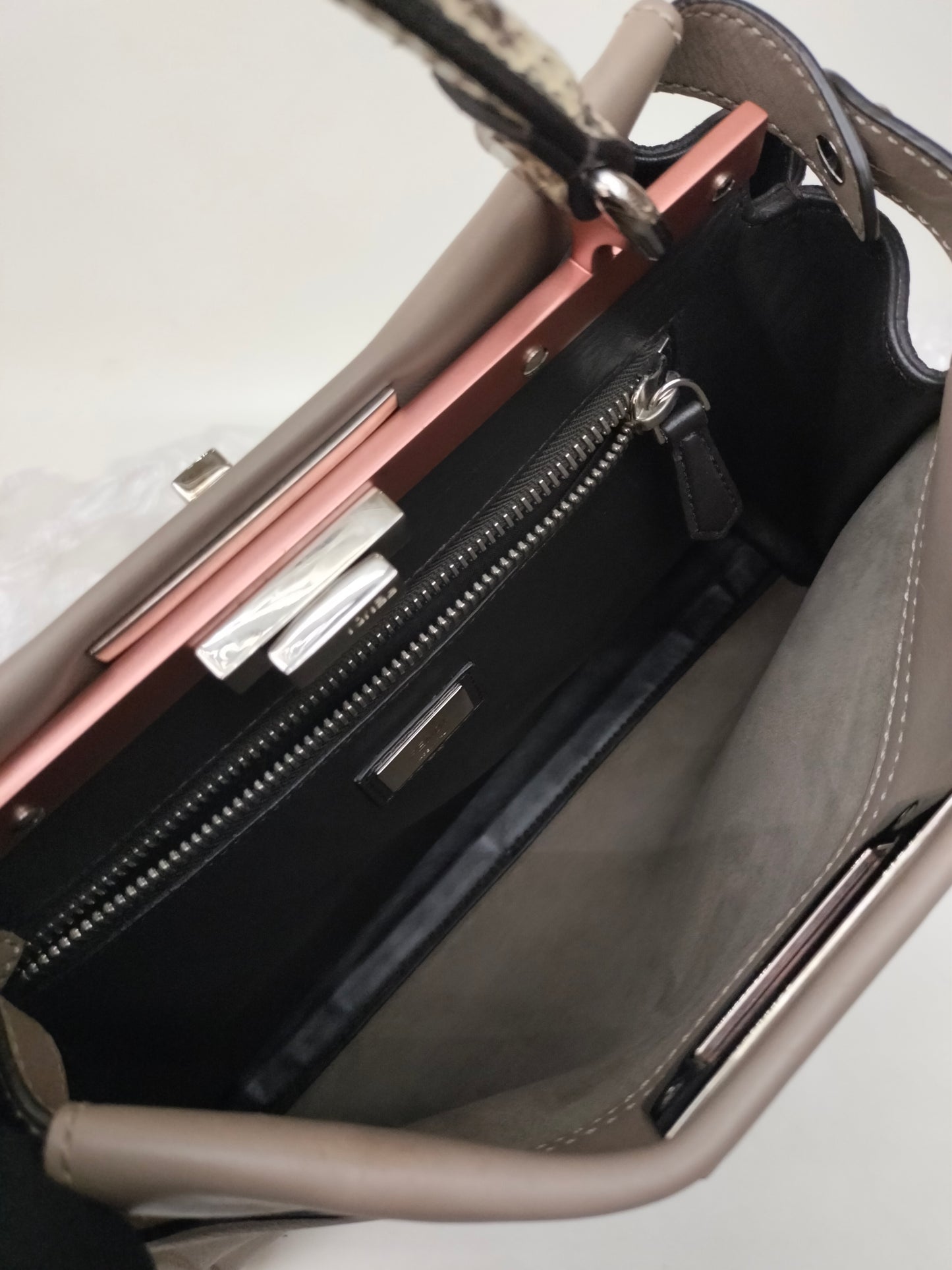 Fendi Peekaboo Medium Etoupe Handle Python SHW