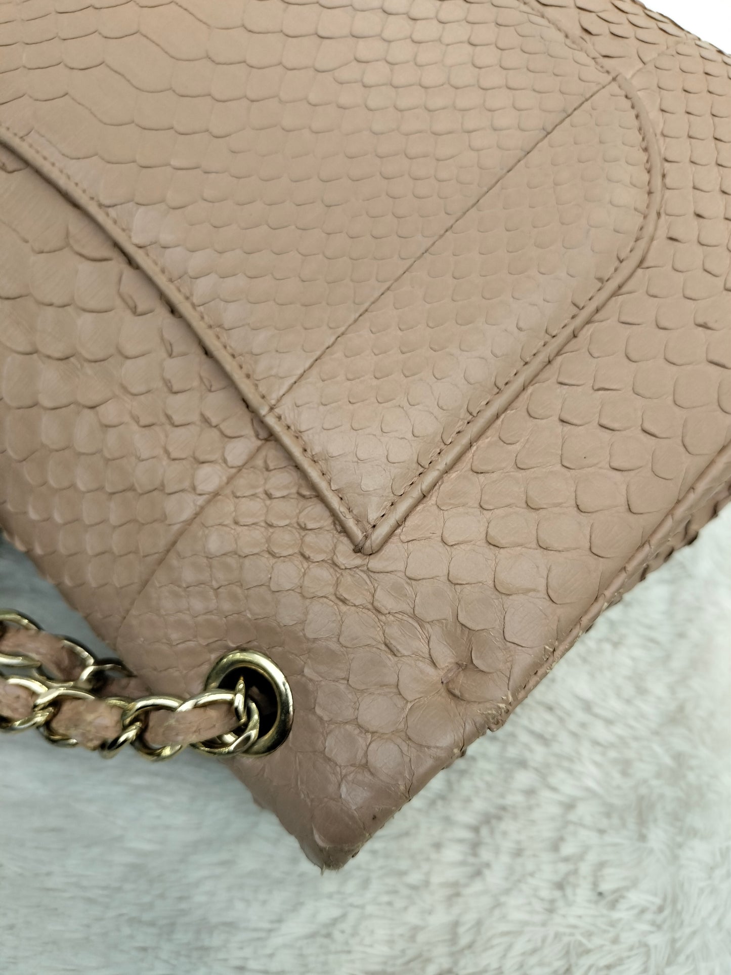 Chanel Jumbo Python Caramel GHW DF #18