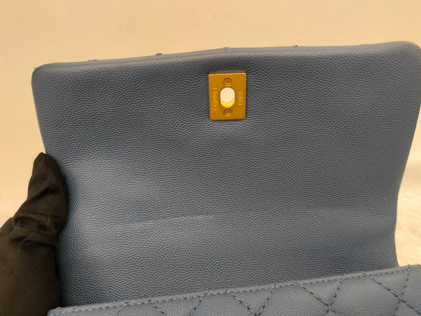 Chanel Coco Handle Small Caviar Blue GHW #25