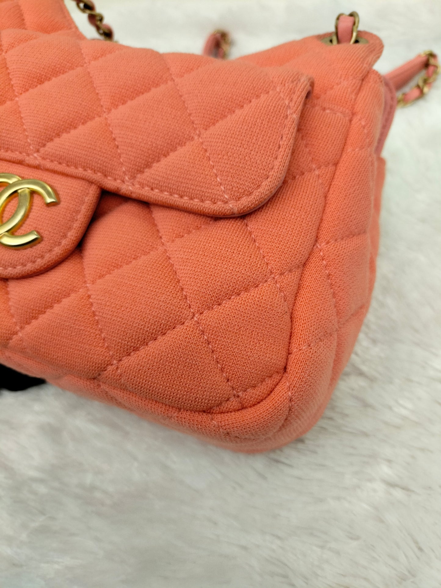 Chanel Wavy Canvas Orange GHW 2023 (CHIP)