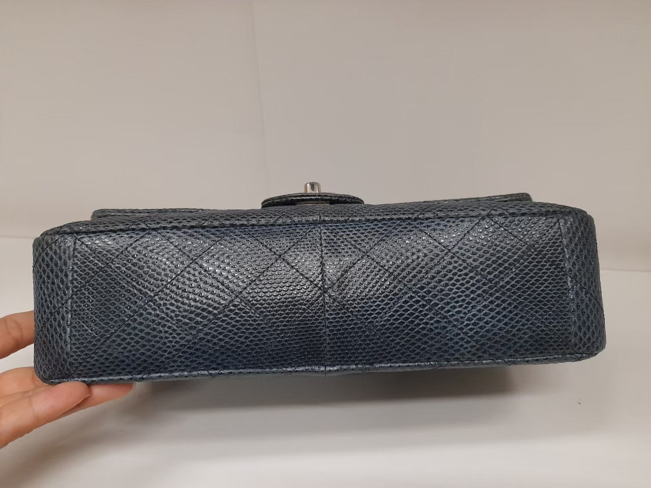 Chanel Medium Lizard Blue SHW #14 Size 25,5x15,5x6,5