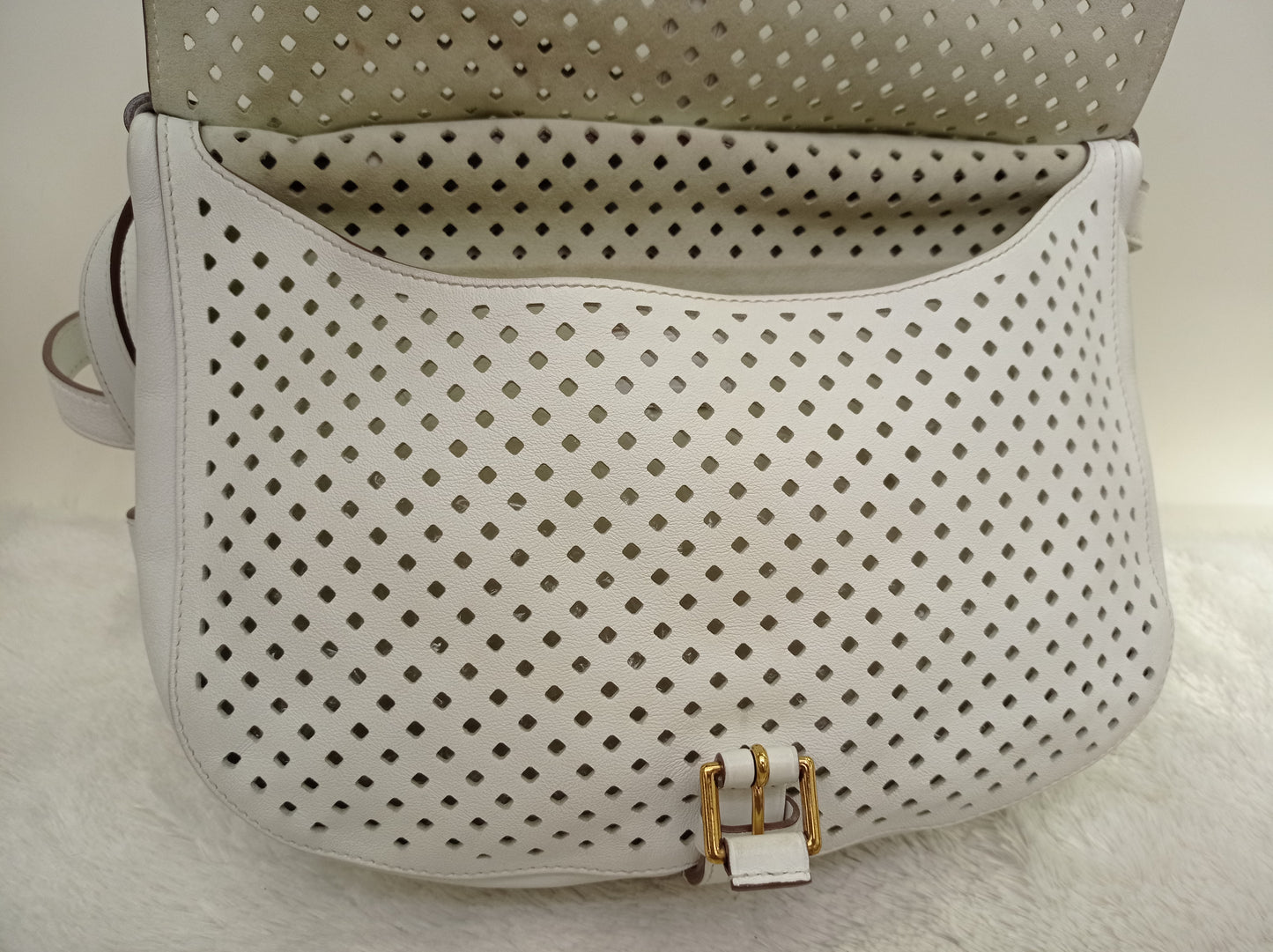 LV Saumur Perforated Limited Edition White Flore