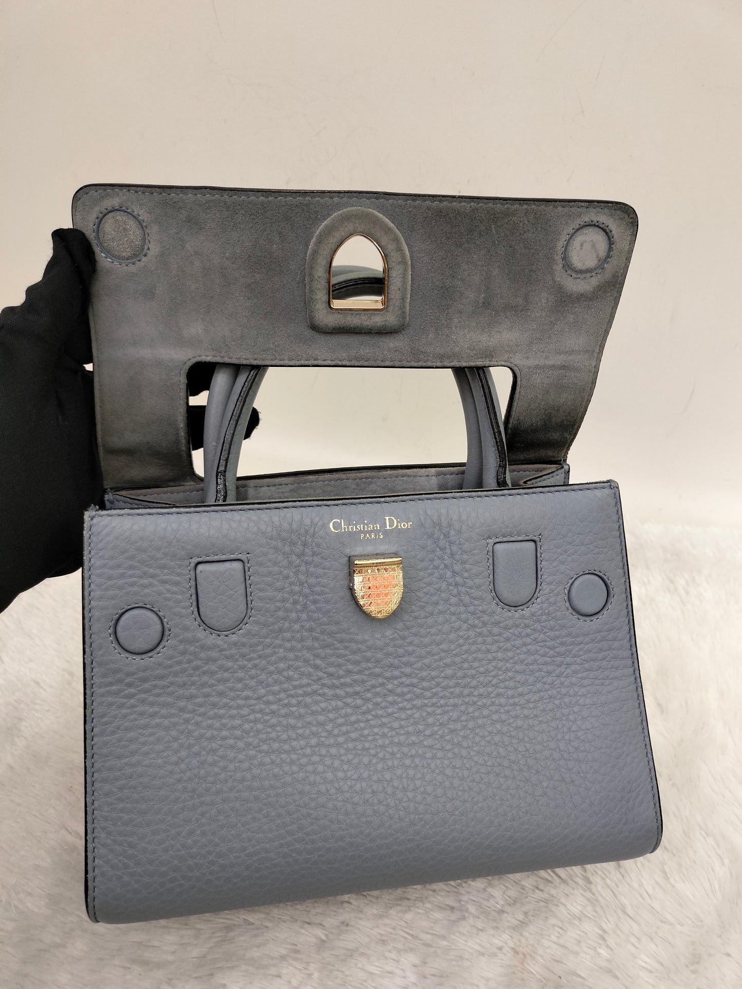 Diorever Mini Grained Blue GHW 2017