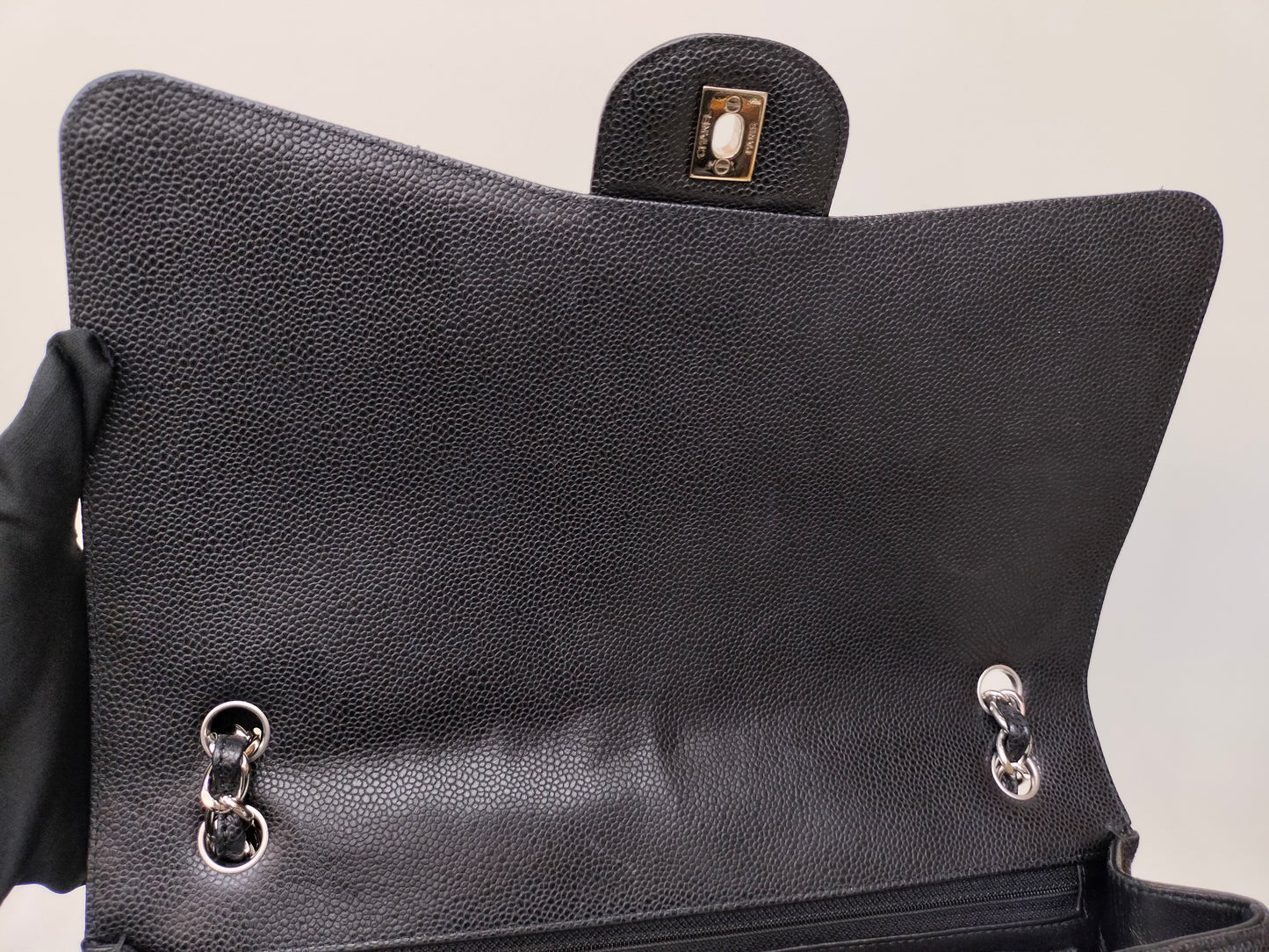 Chanel Maxi Caviar Black SHW SF #13