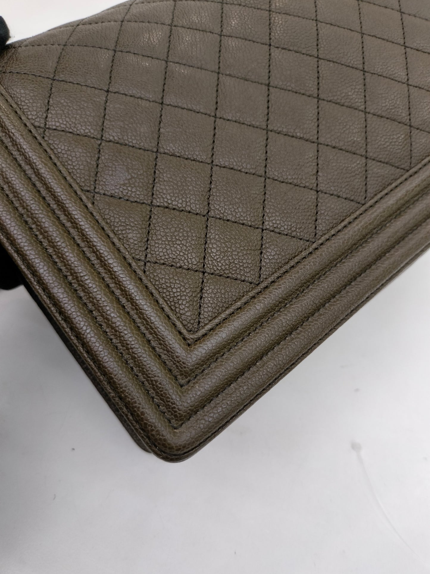 Chanel Boy 28 Caviar Khaki RHW #23
