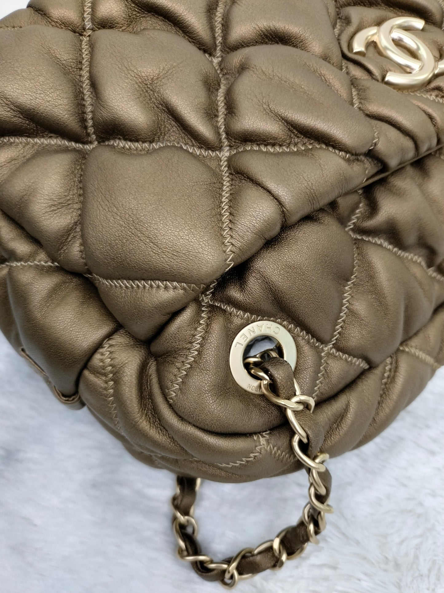 Chanel Camera Bubble Lamb Bronze GHW #13