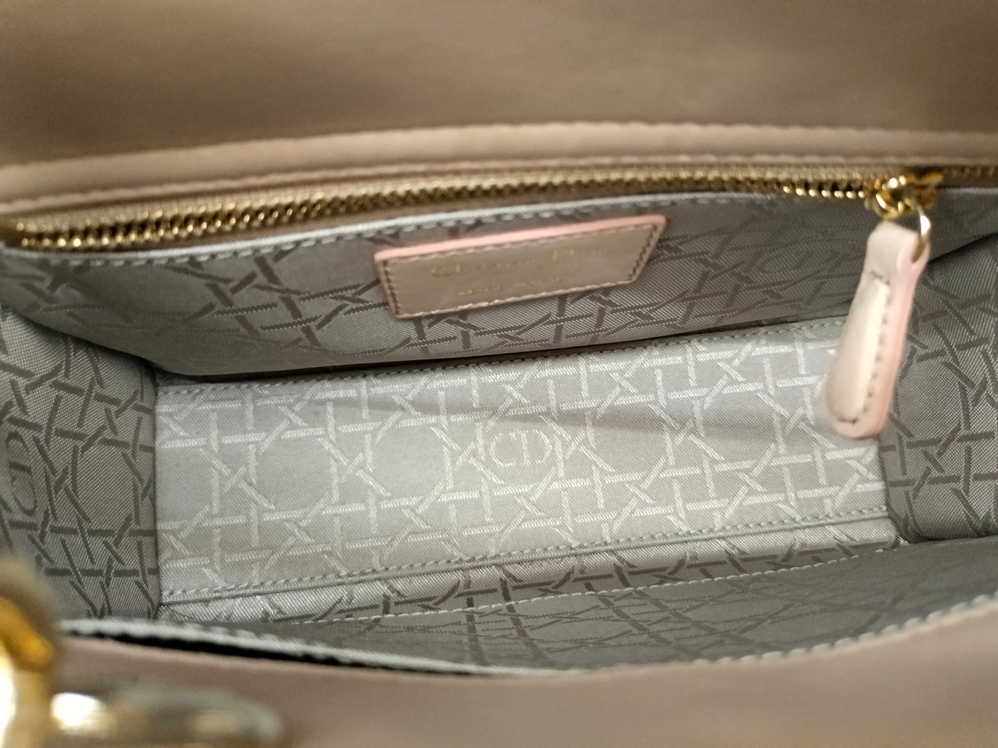 Lady Dior Small Lamb Taupe GHW 2017