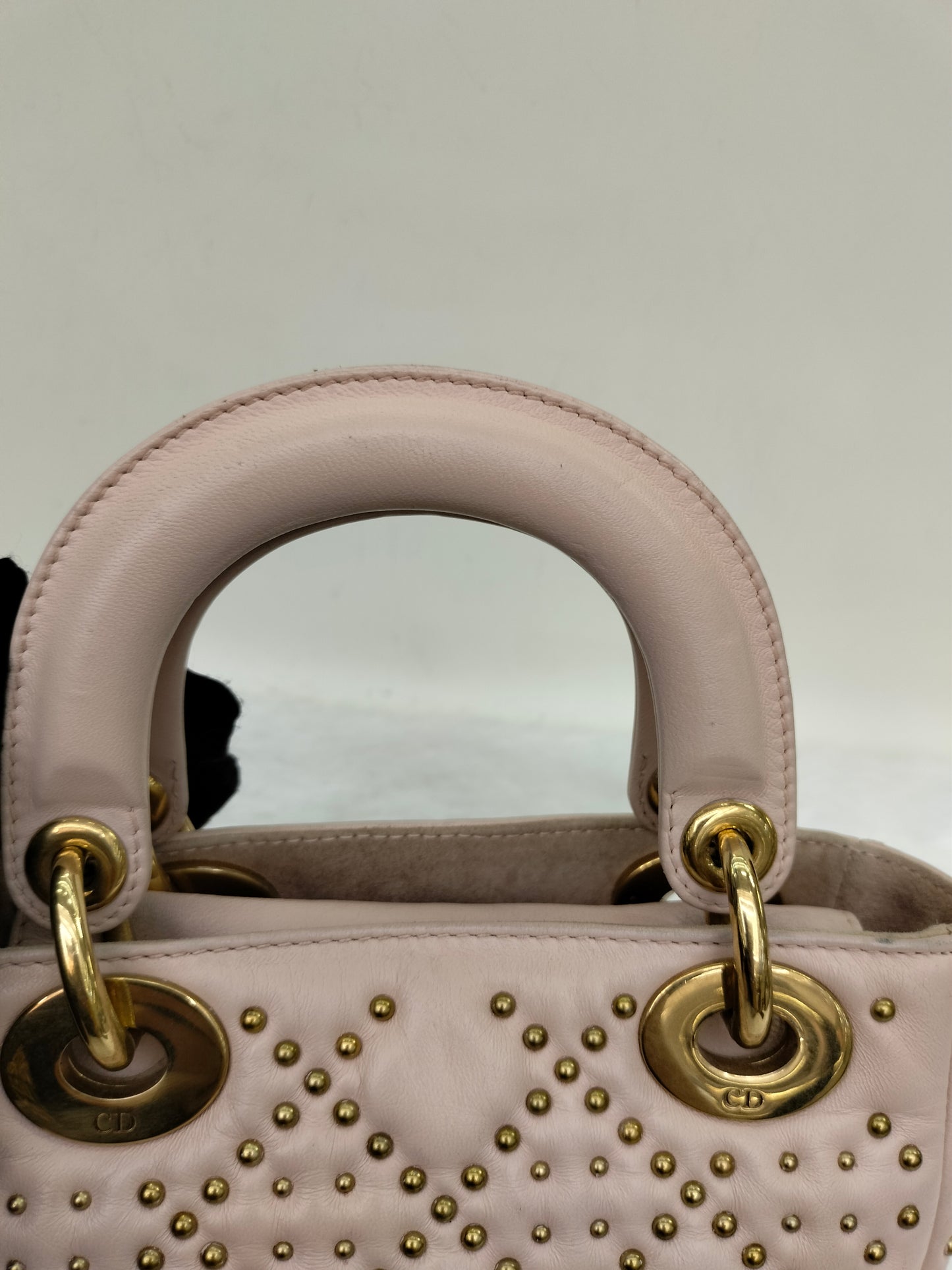 Lady Dior Mini Supple Studded Soft Pink GHW 2017
