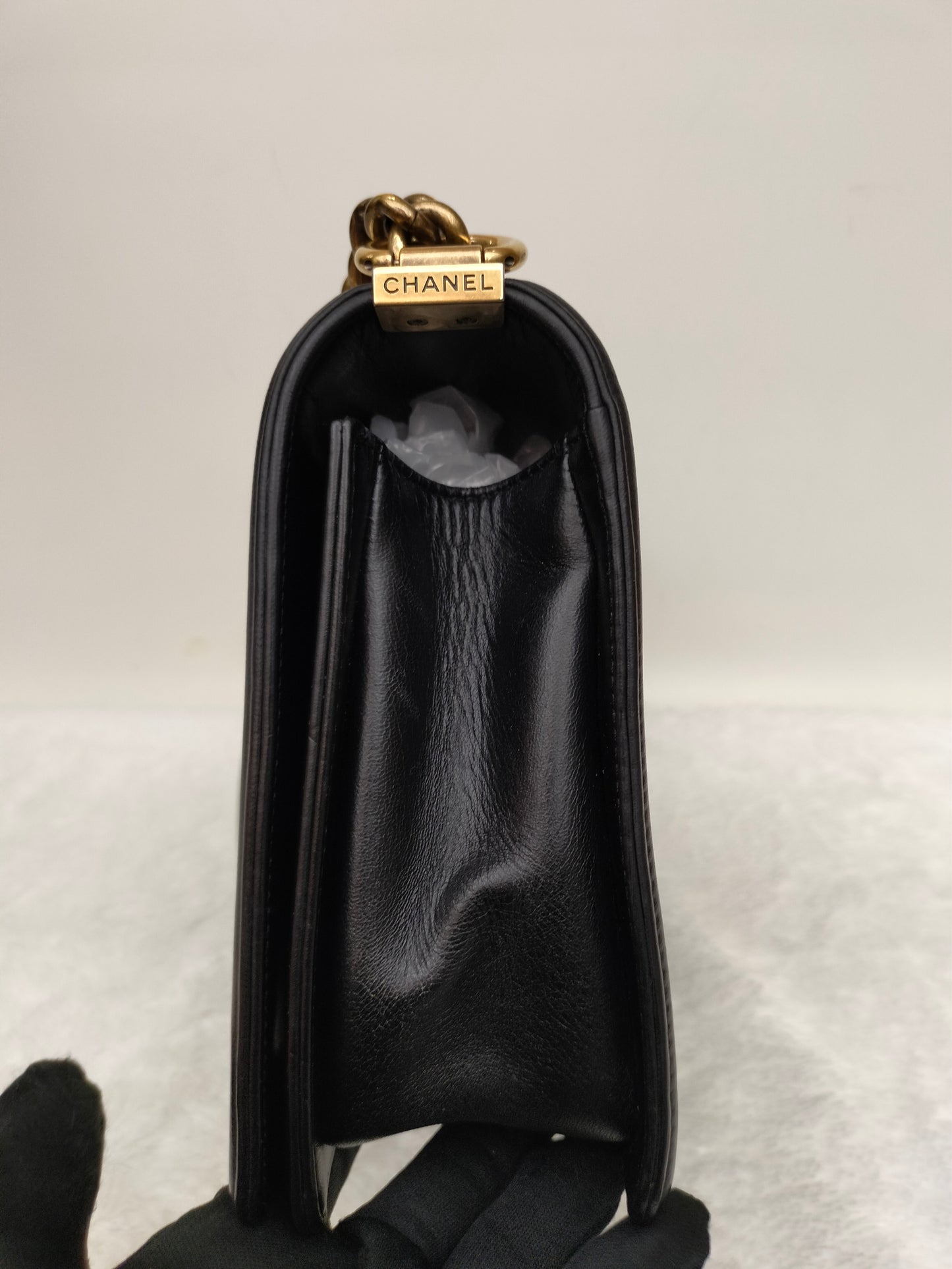 Chanel Boy 28 Calfskin Black RGHW #19