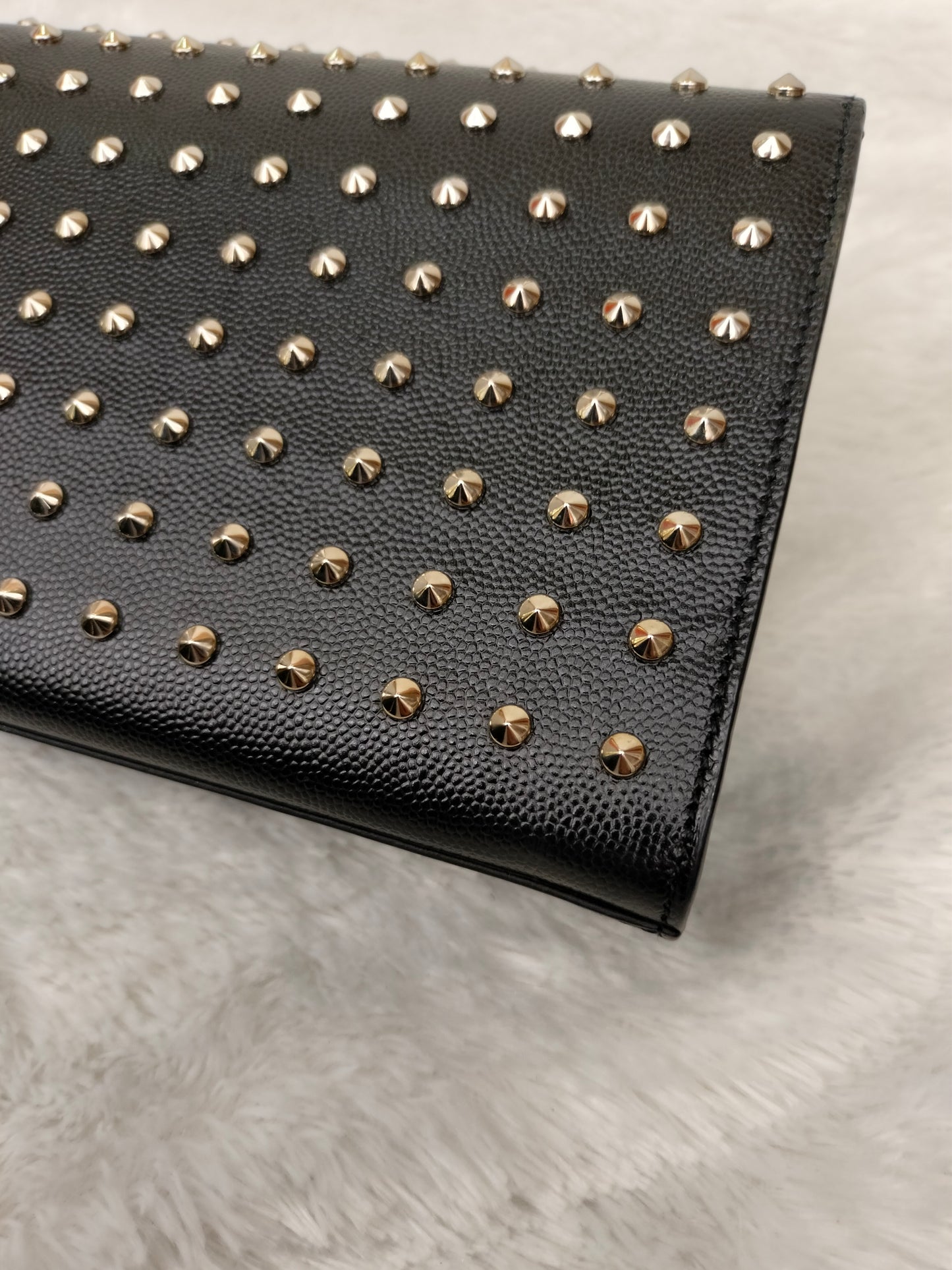 YsL Kate Cassandre Clutch Studded Grained Black SHW 2014