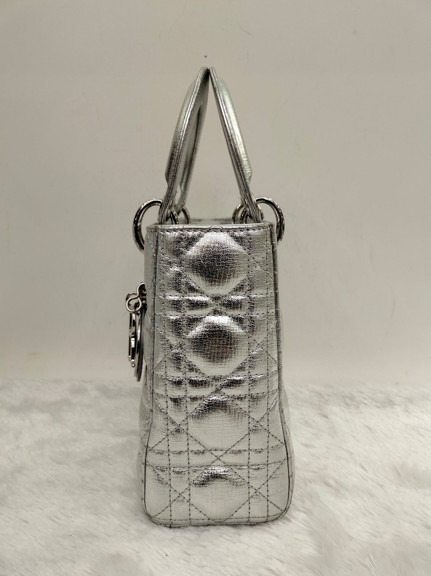 Lady Dior Small Metallic Silver SHW 2019