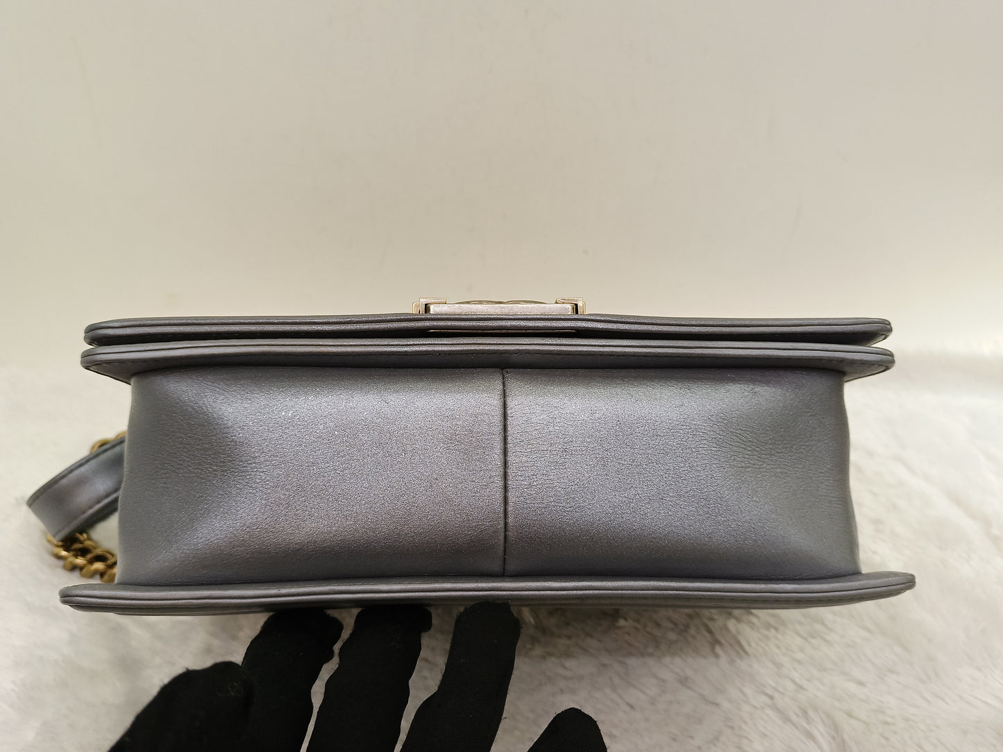 Chanel Boy 25 Calfskin Silver RGHW #19