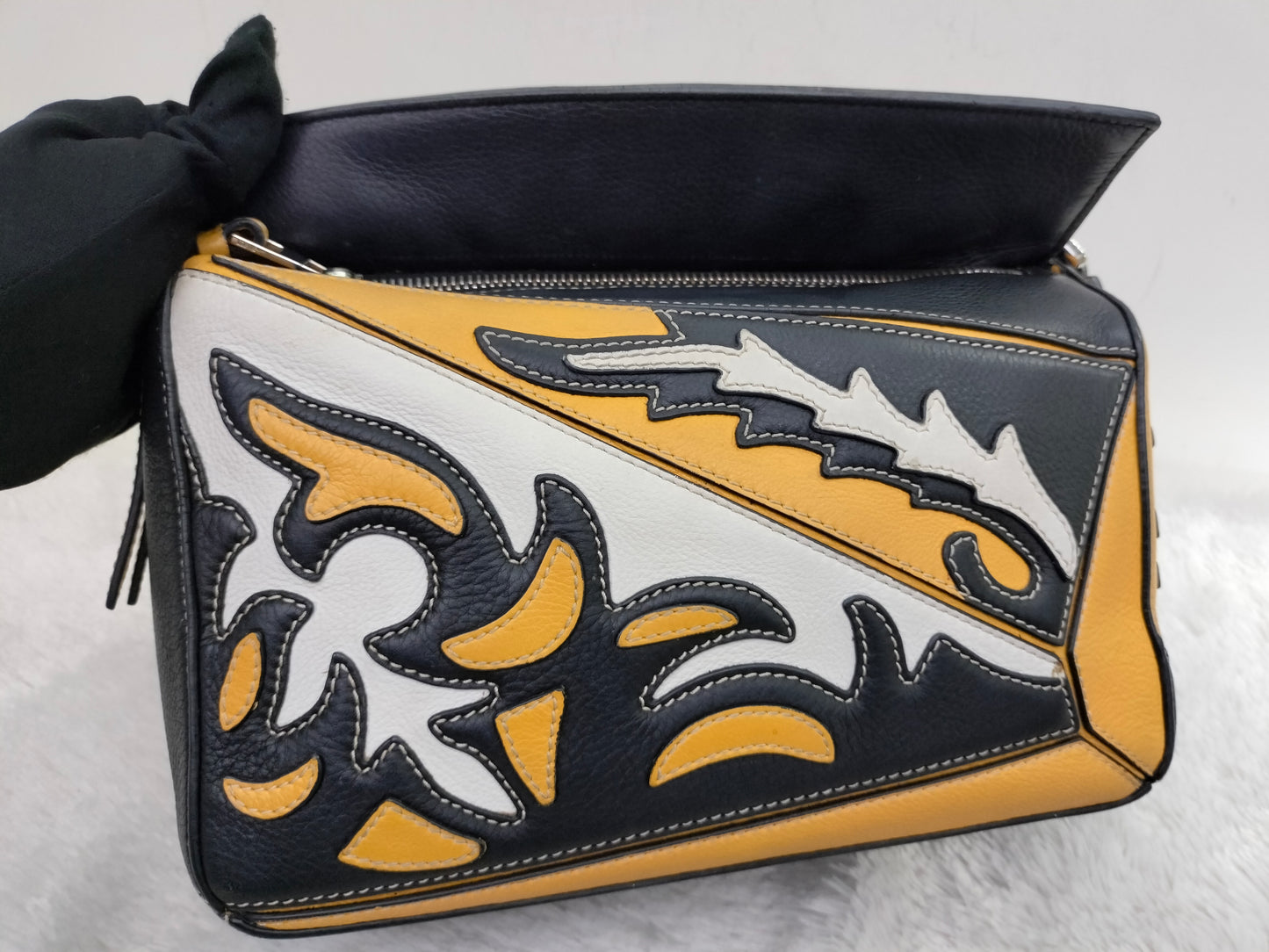 Loewe Puzzle Small Cowboy Black Yellow White SHW 2019
