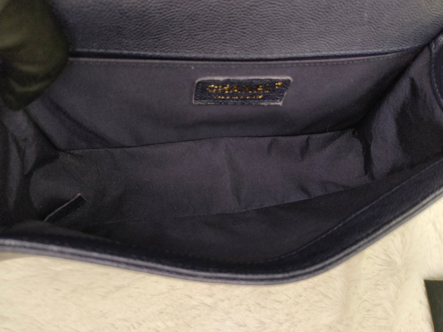 Chanel Boy 25 Caviar Navy GHW #25