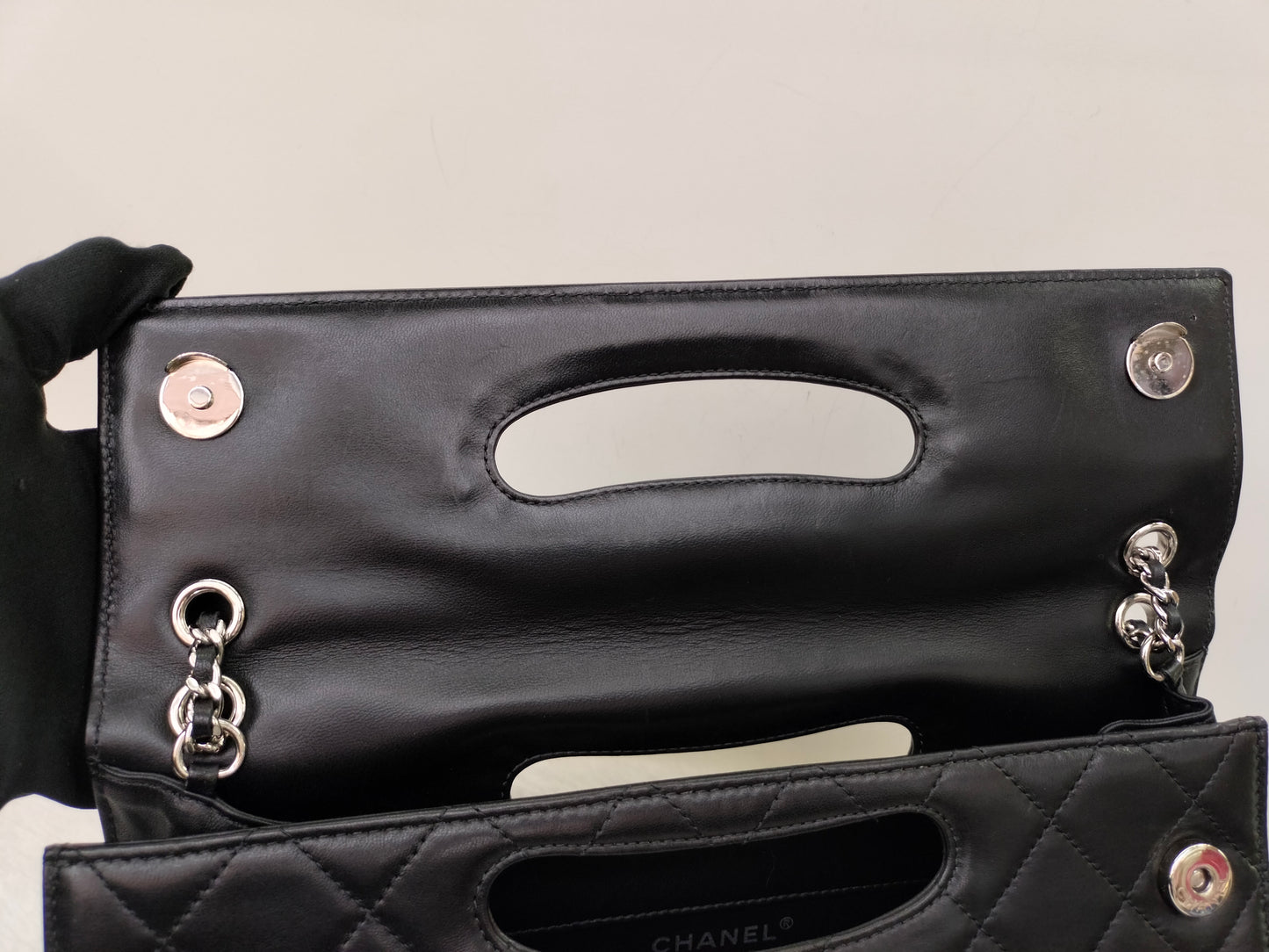 Chanel Timeless Foldover Lamb Black SHW #19