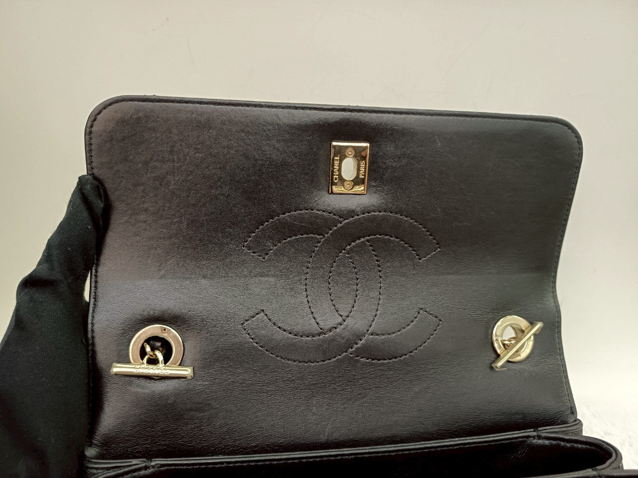 Chanel CC Trendy Small Lamb Black LGHW #28