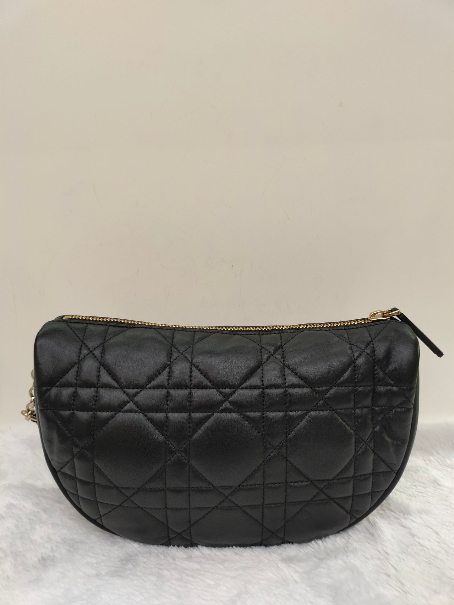 Dior Vibe Medium Cannage Lamb Black White GHW 2022
