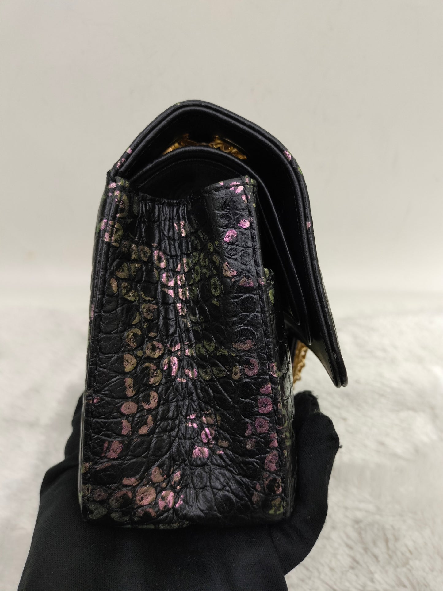 Chanel Reissue Medium Croco Graffity Black GHW DF #28