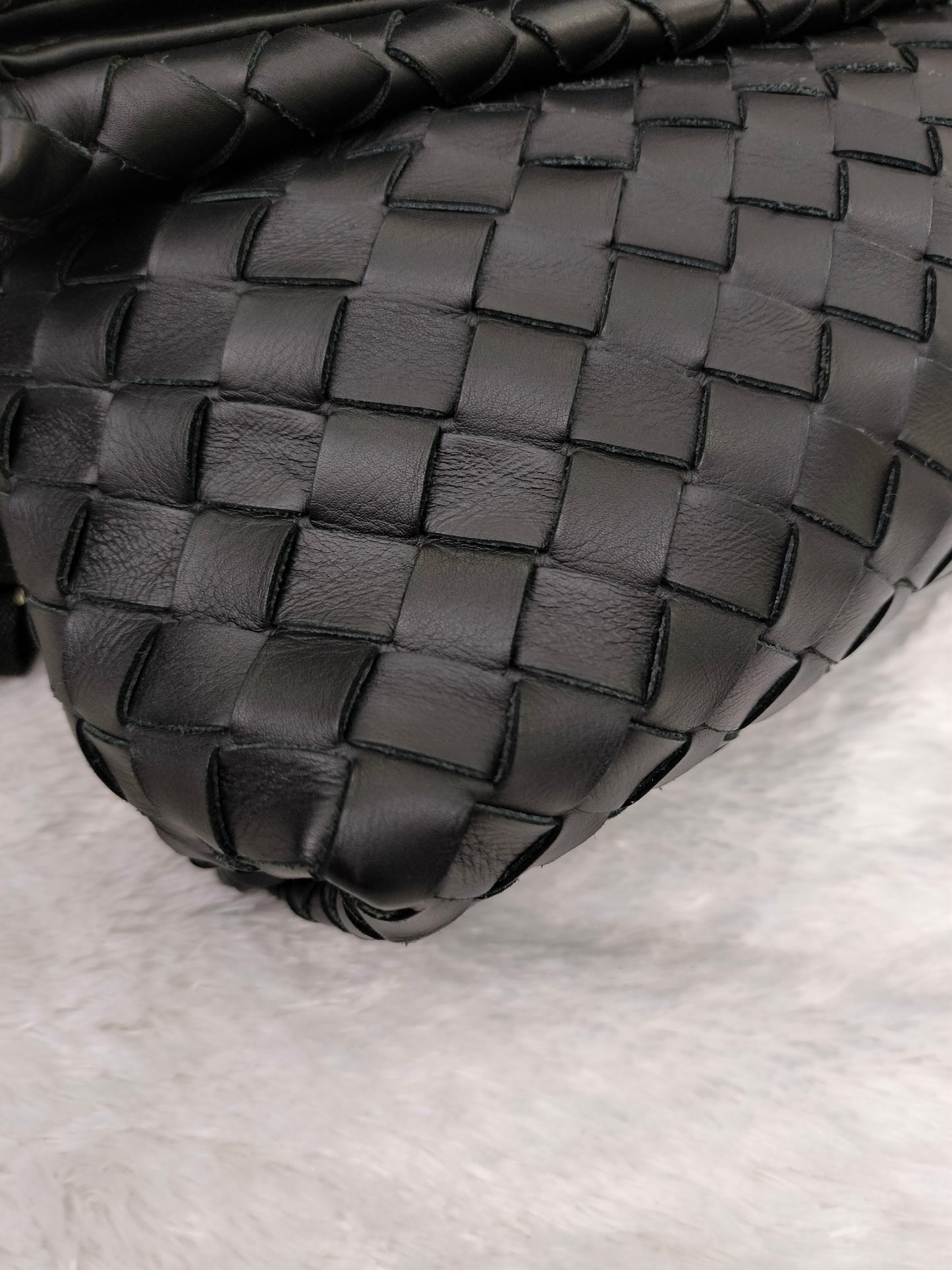 Bottega Veneta Fold Over Flap Black SHW