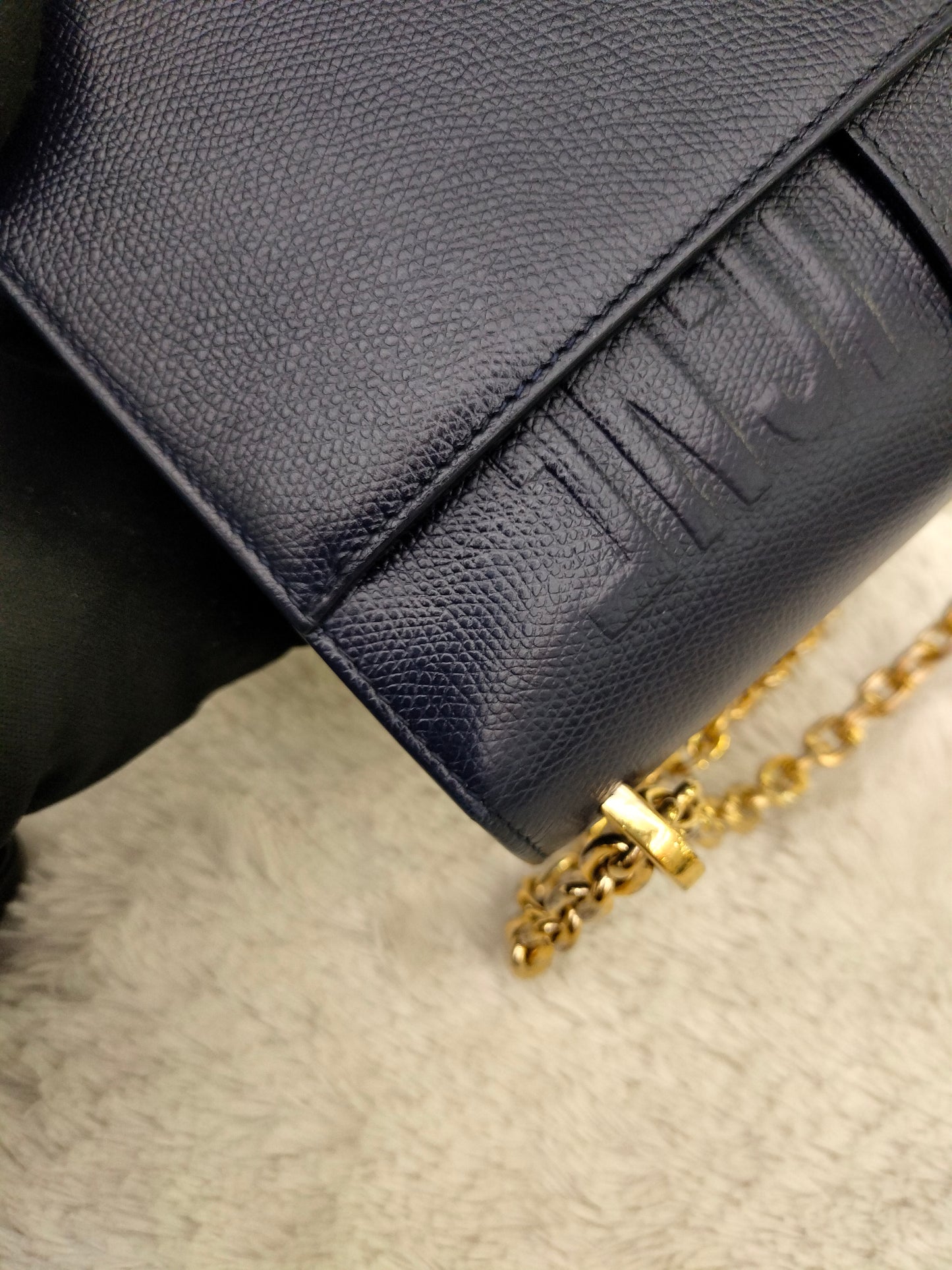 Dior Montaigne East West Grained Navy Blue GHW 2019