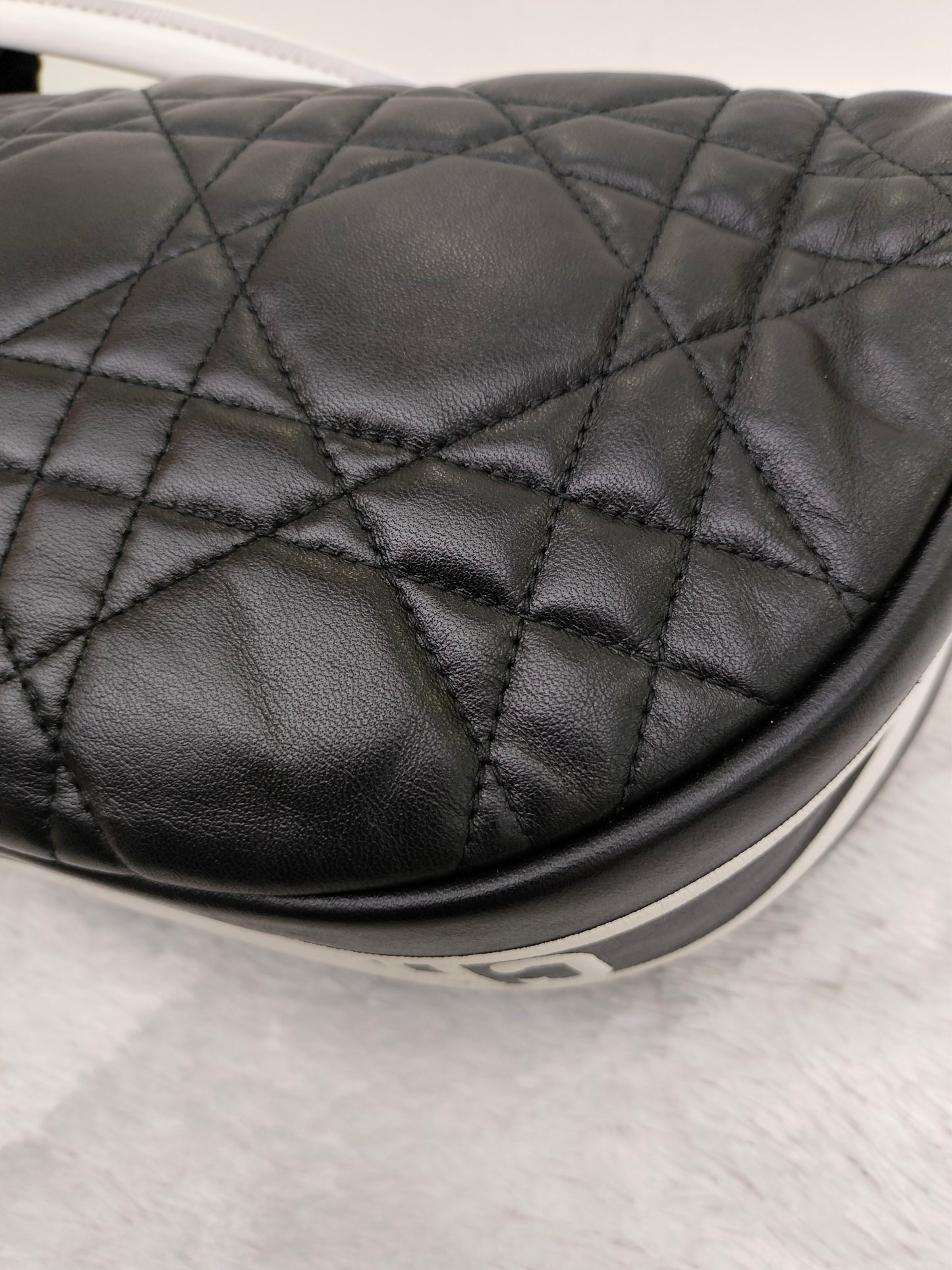 Dior Vibe Medium Cannage Lamb Black White GHW 2022