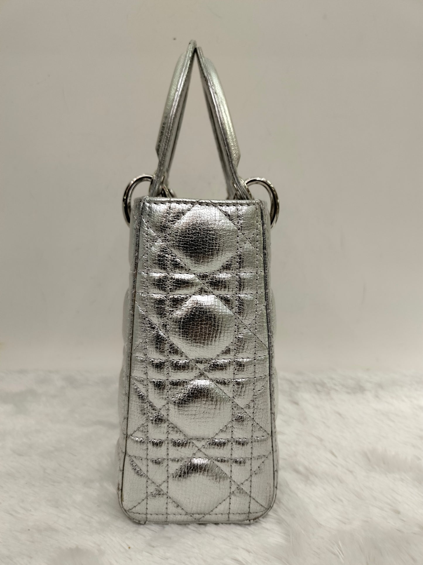 Lady Dior Small Metallic Silver SHW 2019