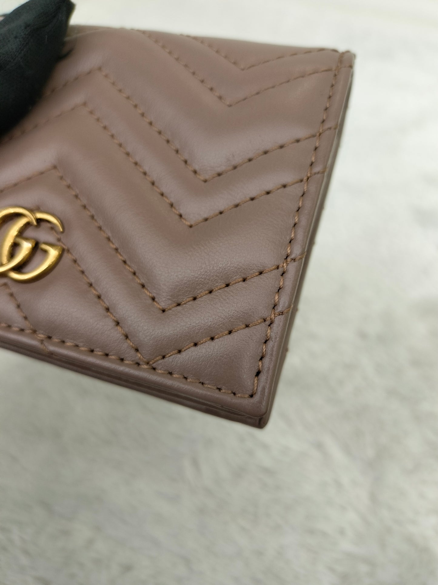 Gucci Card Case Wallet Marmont Dusty Pink GHW