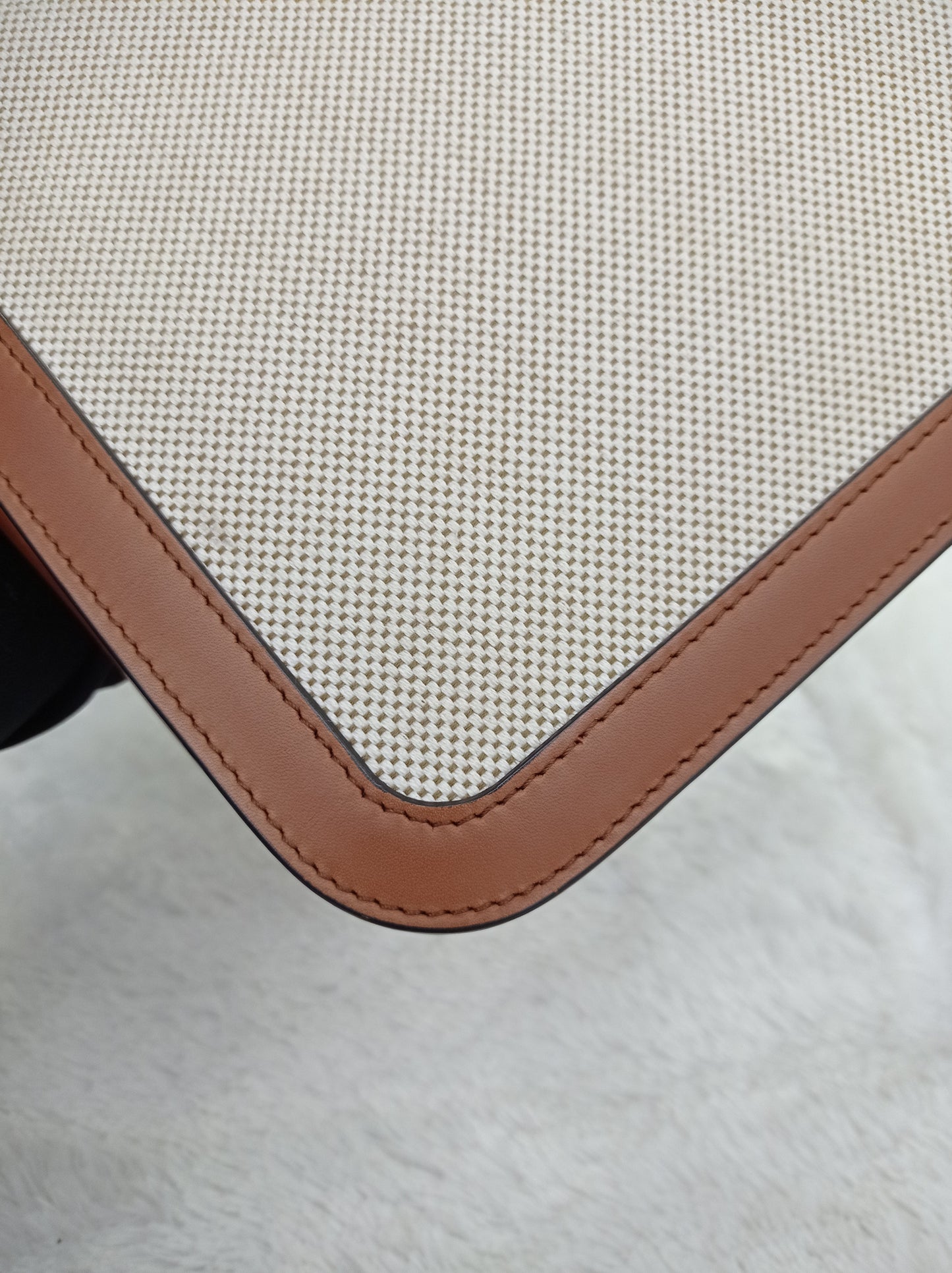 Celine Triomphe Canvas White Tan GHW 2019