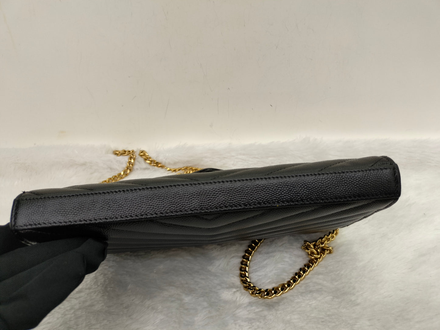 YsL WOC Chevron Grained Black GHW