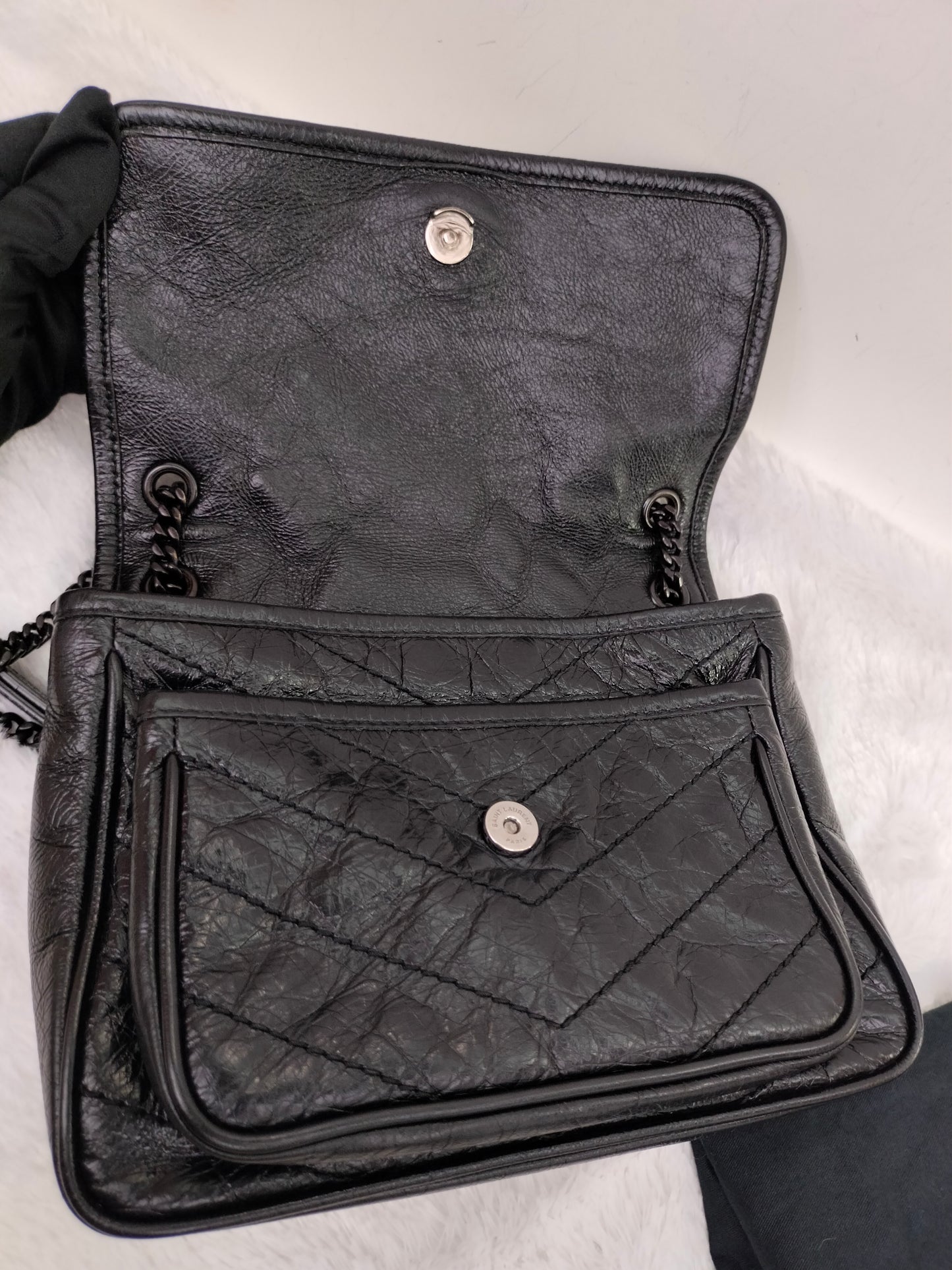 YsL Niki Baby Calfskin All Black 2019