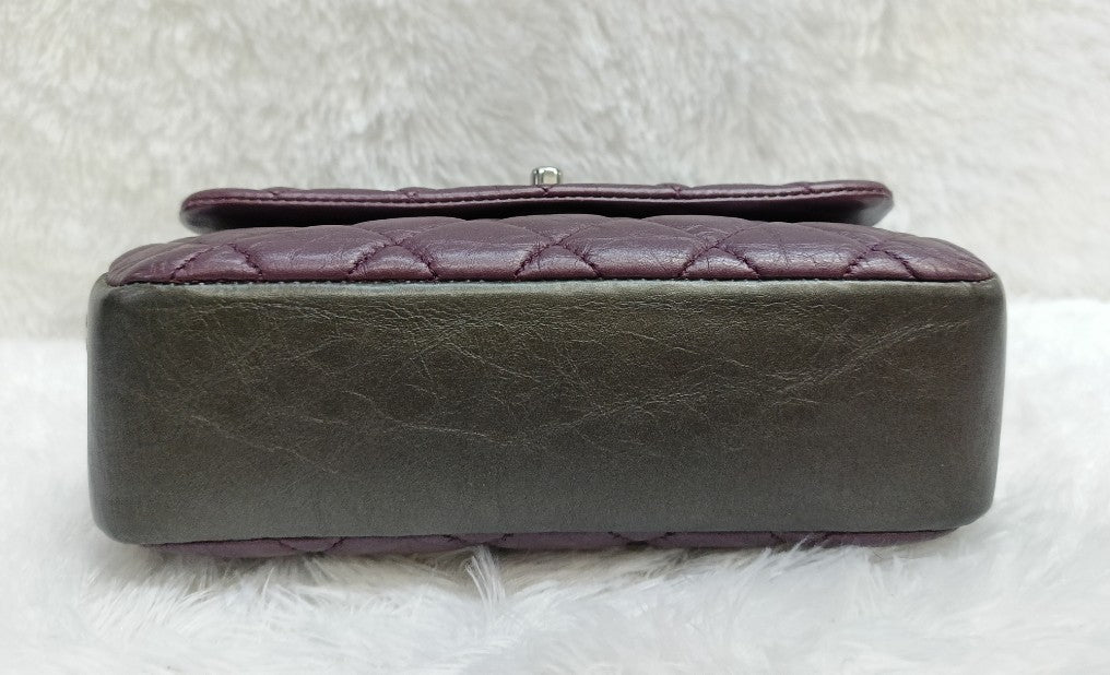 Chanel Mini Flap Lady Pearly Grey Purple SHW #17 Size 19x13x6cm