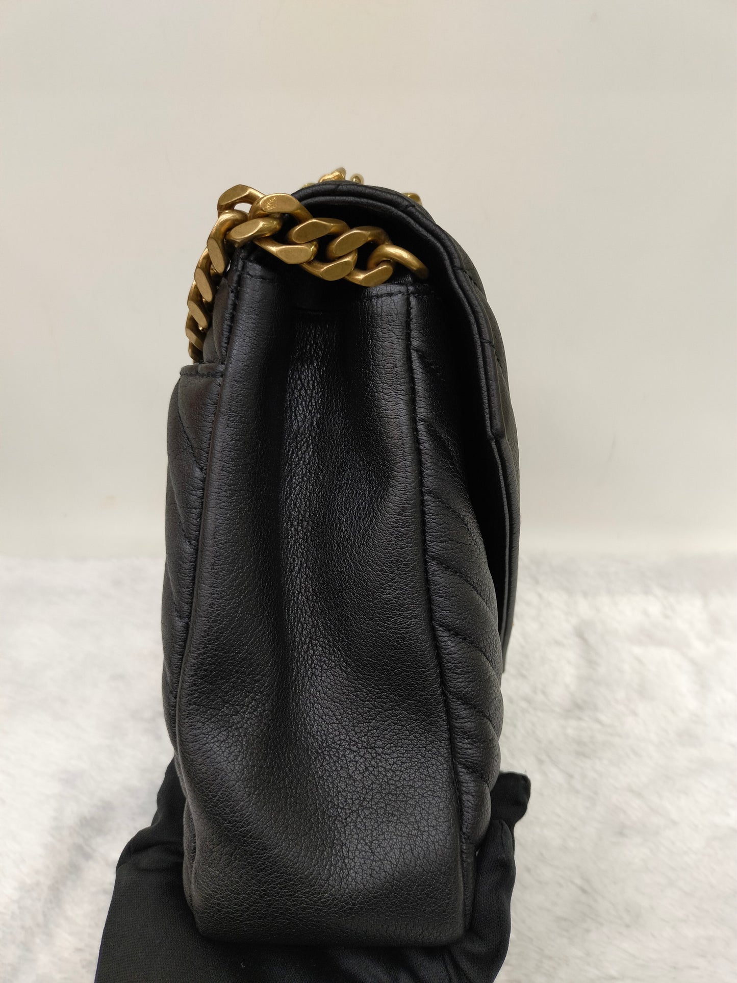 YsL College Large Chevron Black GHW 2020