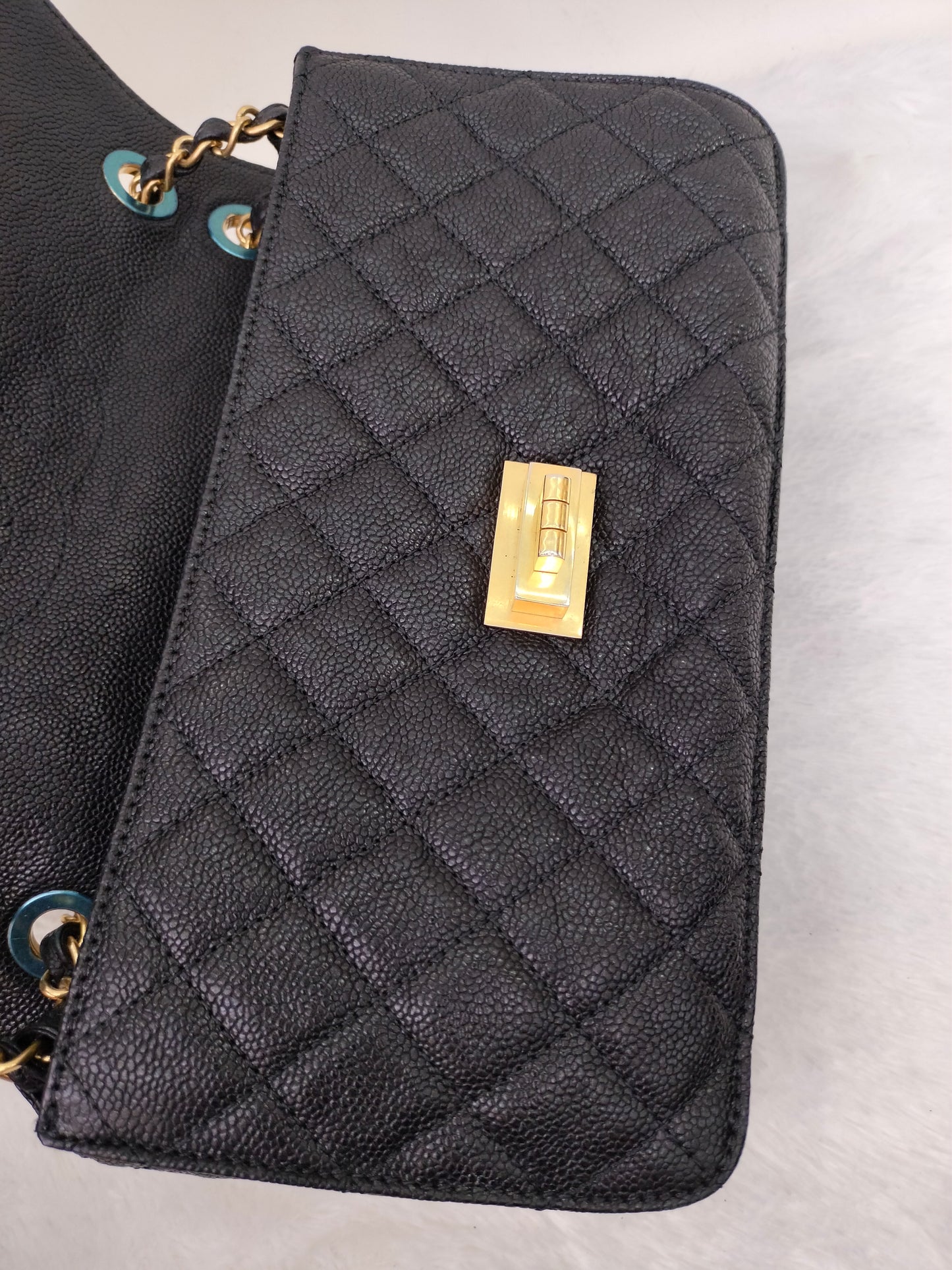 Chanel Mademoiselle Medium Lock Flap Caviar Black GHW #16