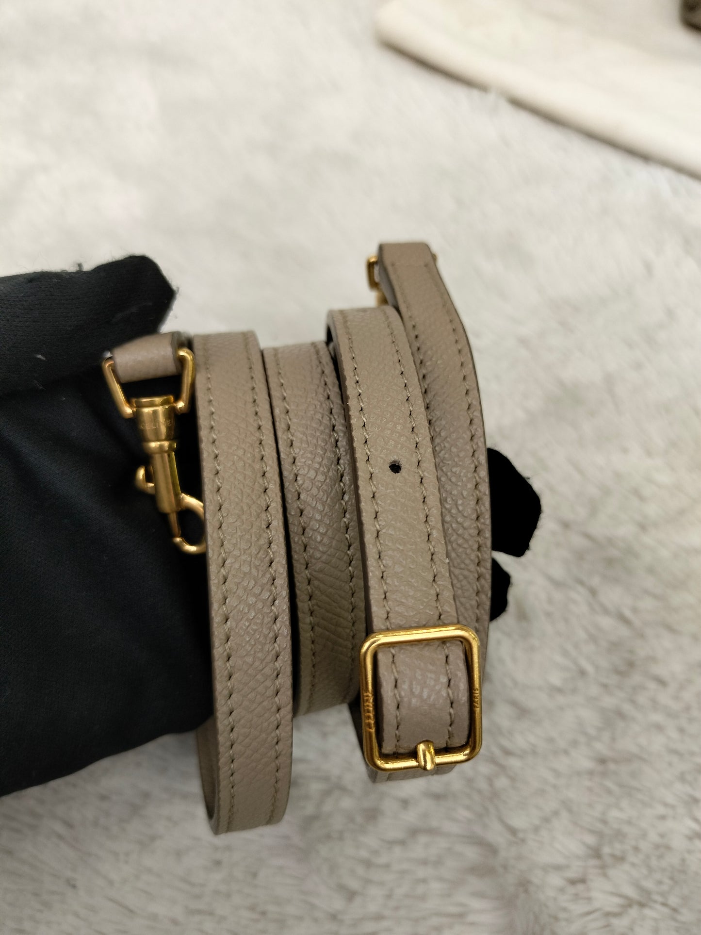 Celine Nano Belt Grained Light Taupe GHW 2019