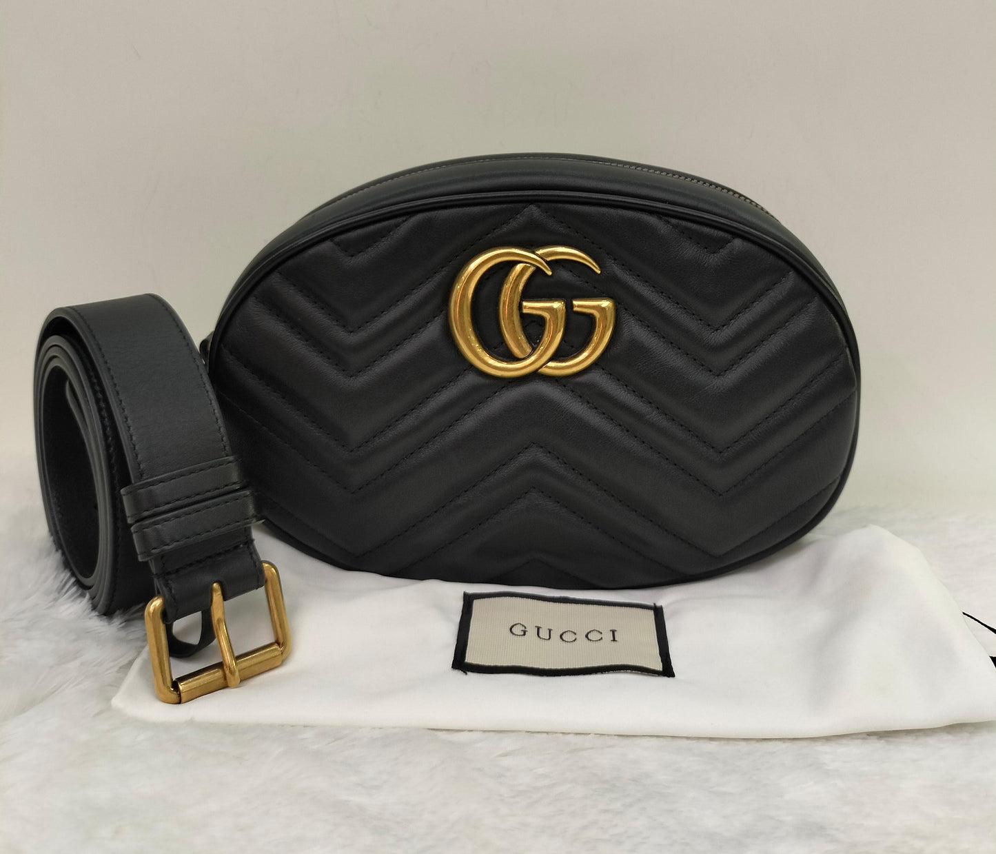 Gucci Marmont Belt Bag Black GHW