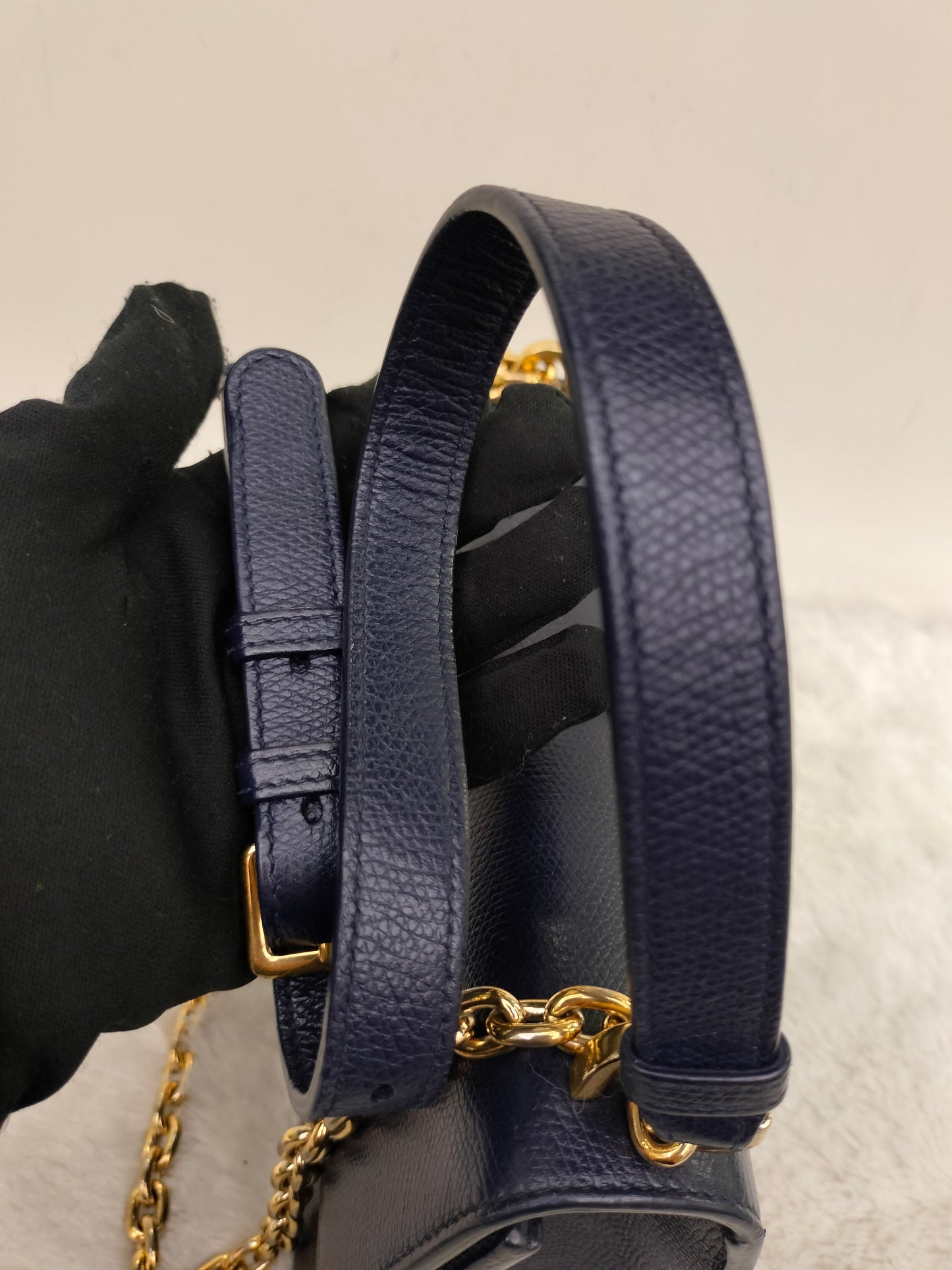 Dior Montaigne East West Grained Navy Blue GHW 2019