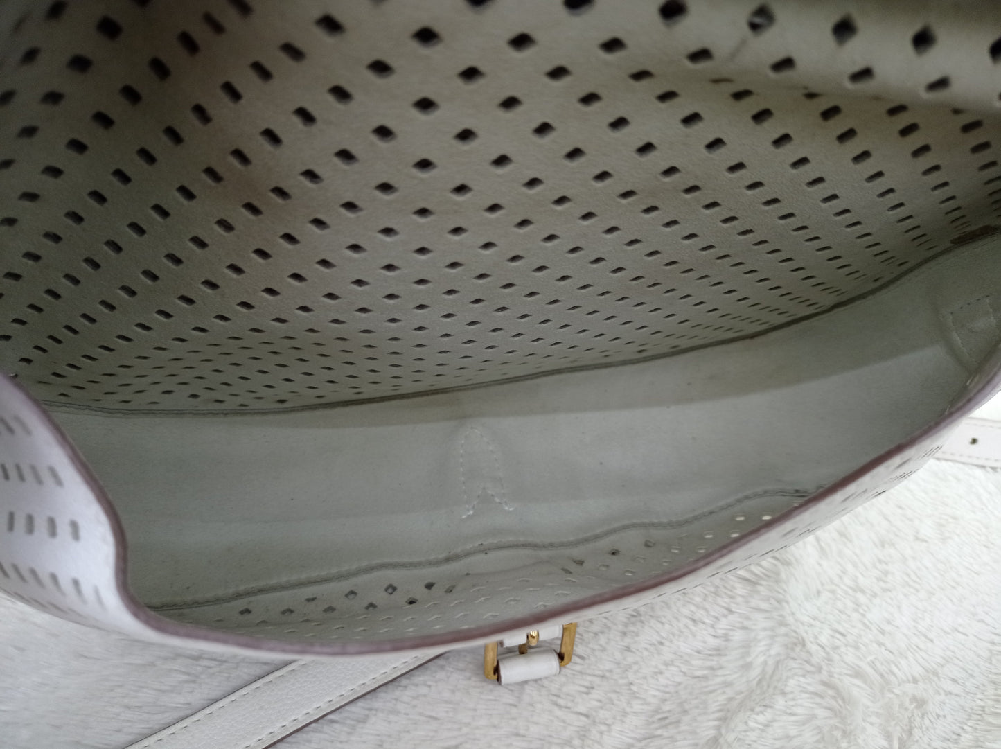 LV Saumur Perforated Limited Edition White Flore